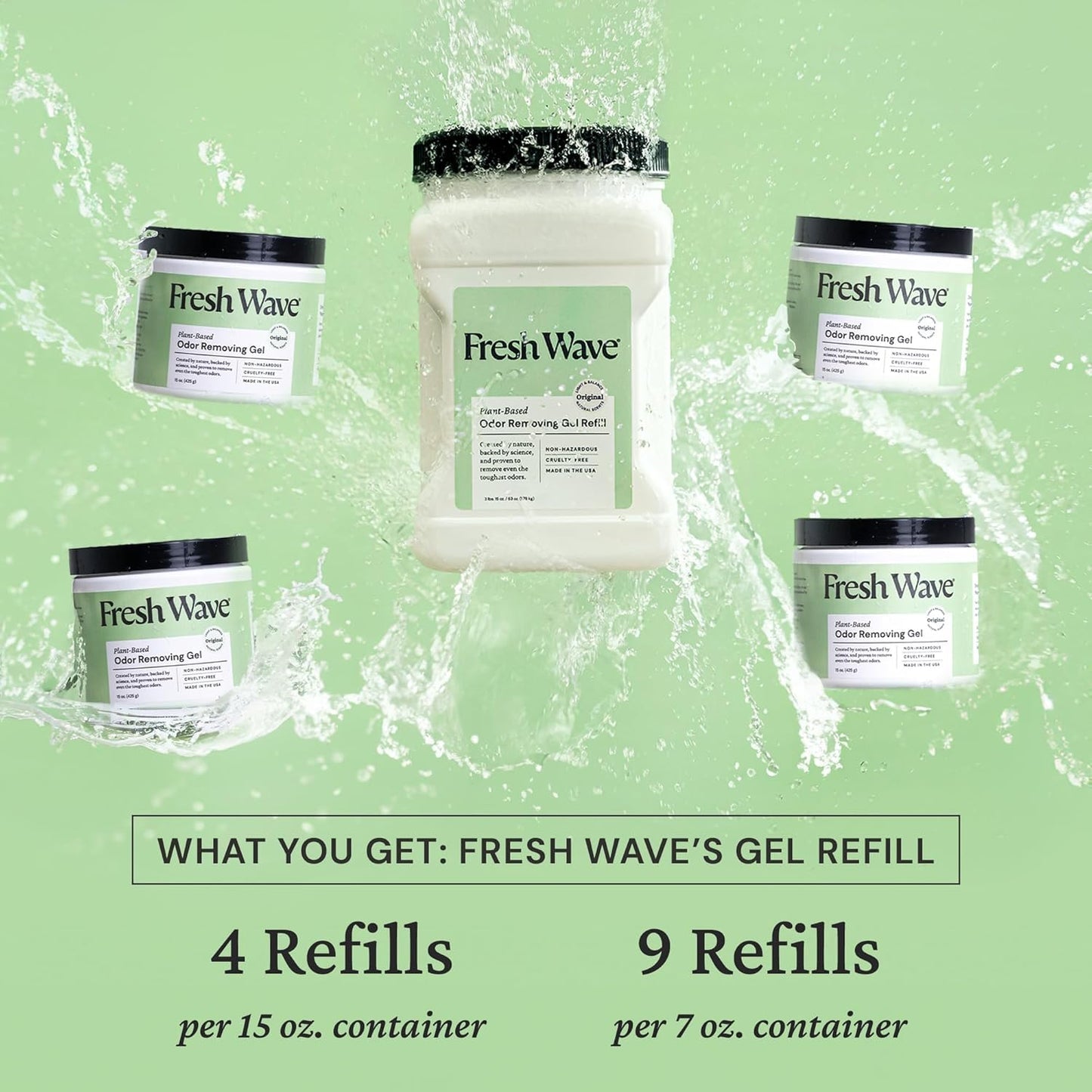 Fresh Wave Original Scent Odor Removing Gel Refill, 63 oz. | Safer Odor Absorbers for Home