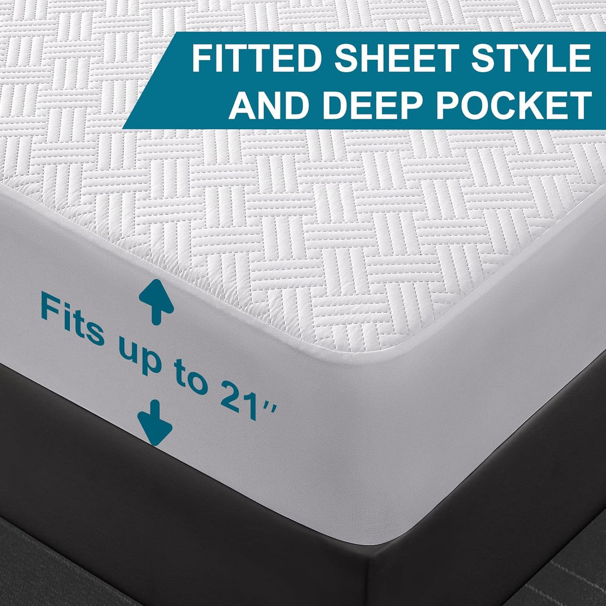 Waterproof Mattress Protector King Size - Breathable, Noiseless, Ultra-Soft Bed Cover, Mattress Pad