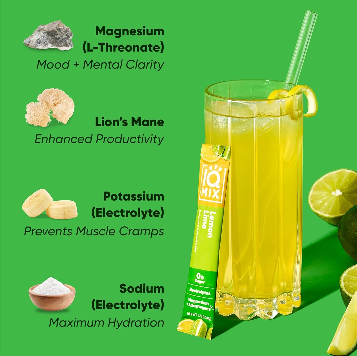 IQMIX Hydration Electrolyte Powder – 4-in-1 Formula for Hydration, Mental Clarity, Mood and