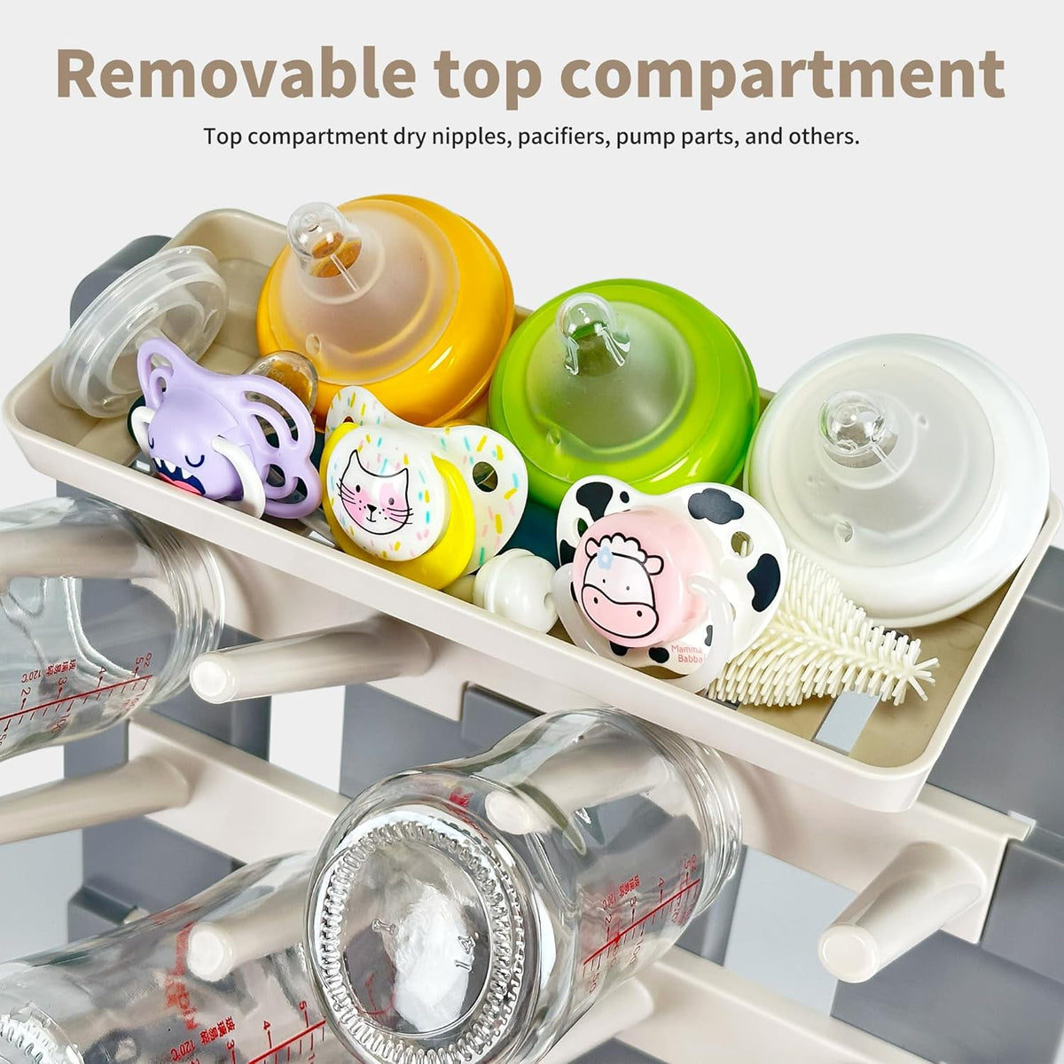Baby Bottle Drying Rack, Vertical Standing Bottle Dryer Rack Holder-Space Saving Baby Bottle Drying