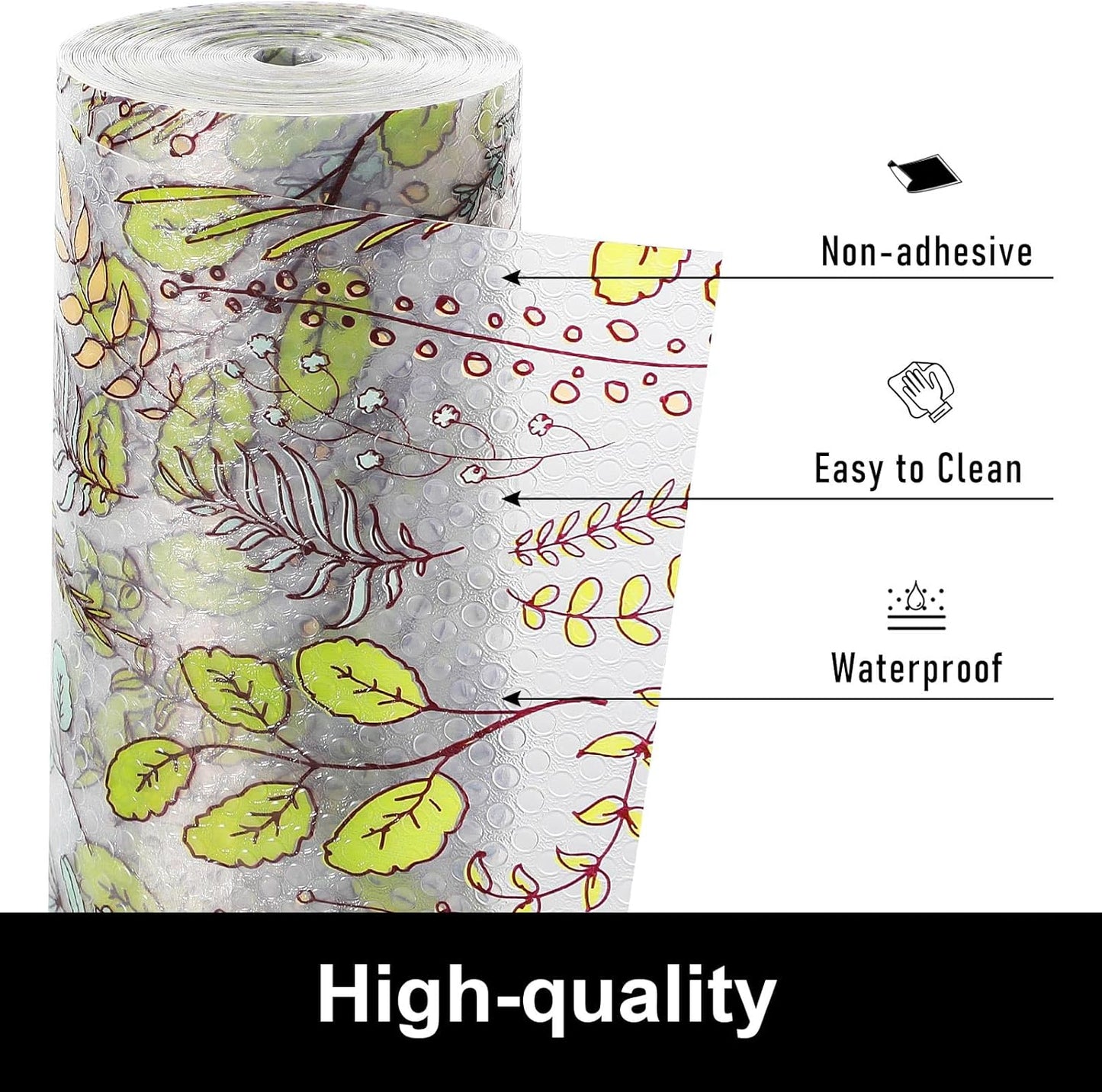 Cooyes Shelf Liners for Kitchen Cabinets, Refrigerator Liners Waterproof & Oil-Proof Kitchen