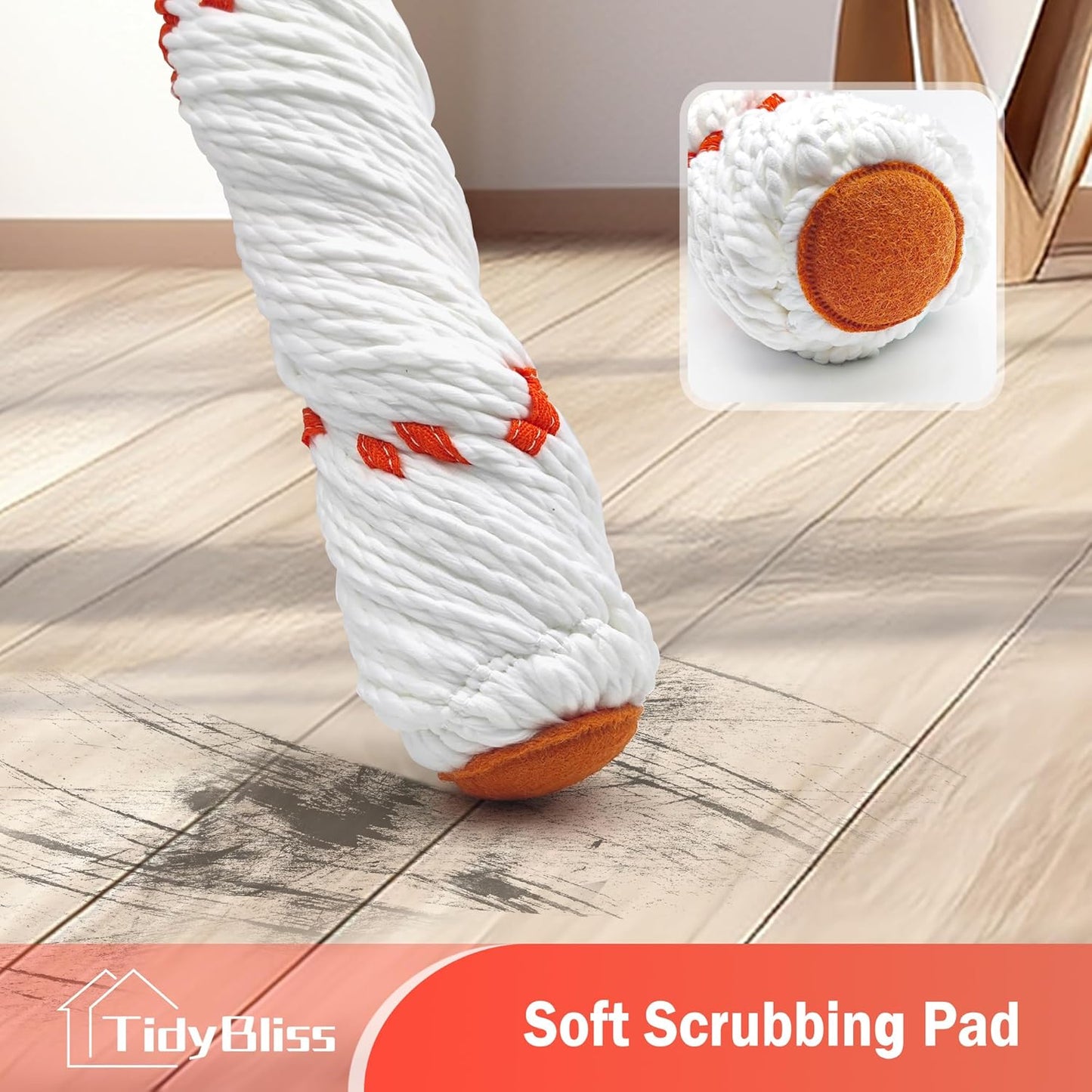 Self Wringing Twist Mop for Floor Cleaning, 57.5 inches Long Handle Cotton String Mop with Wringer