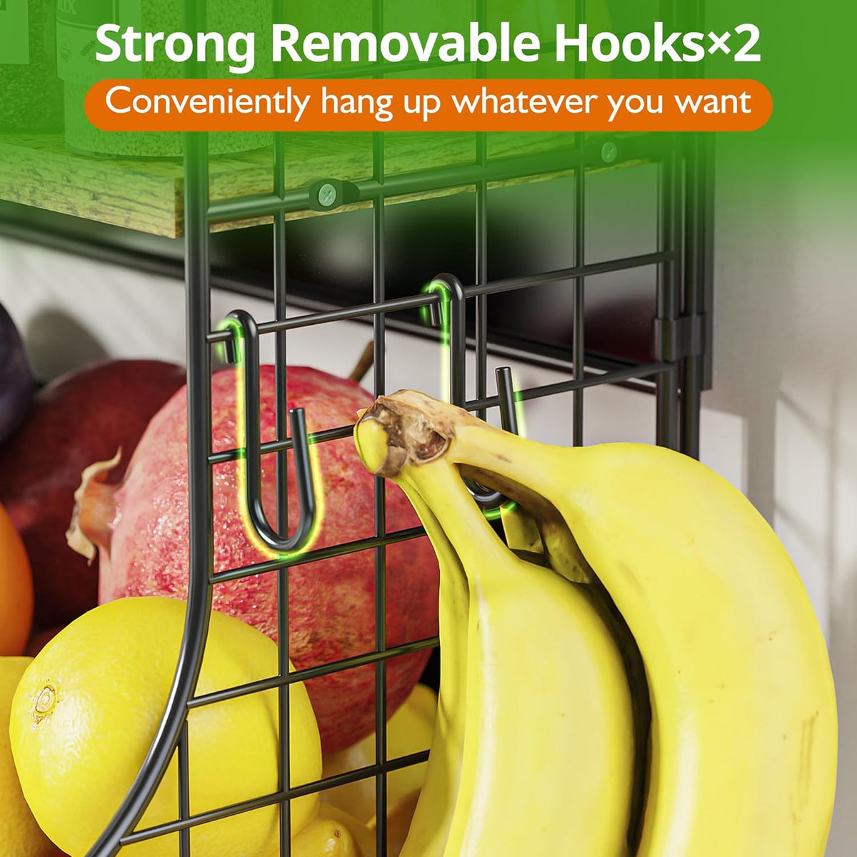 Magnetic Shelf for Fridge with Wood Lid, Fruit Potato and Onion Storage Bins, Pantry Organizers and