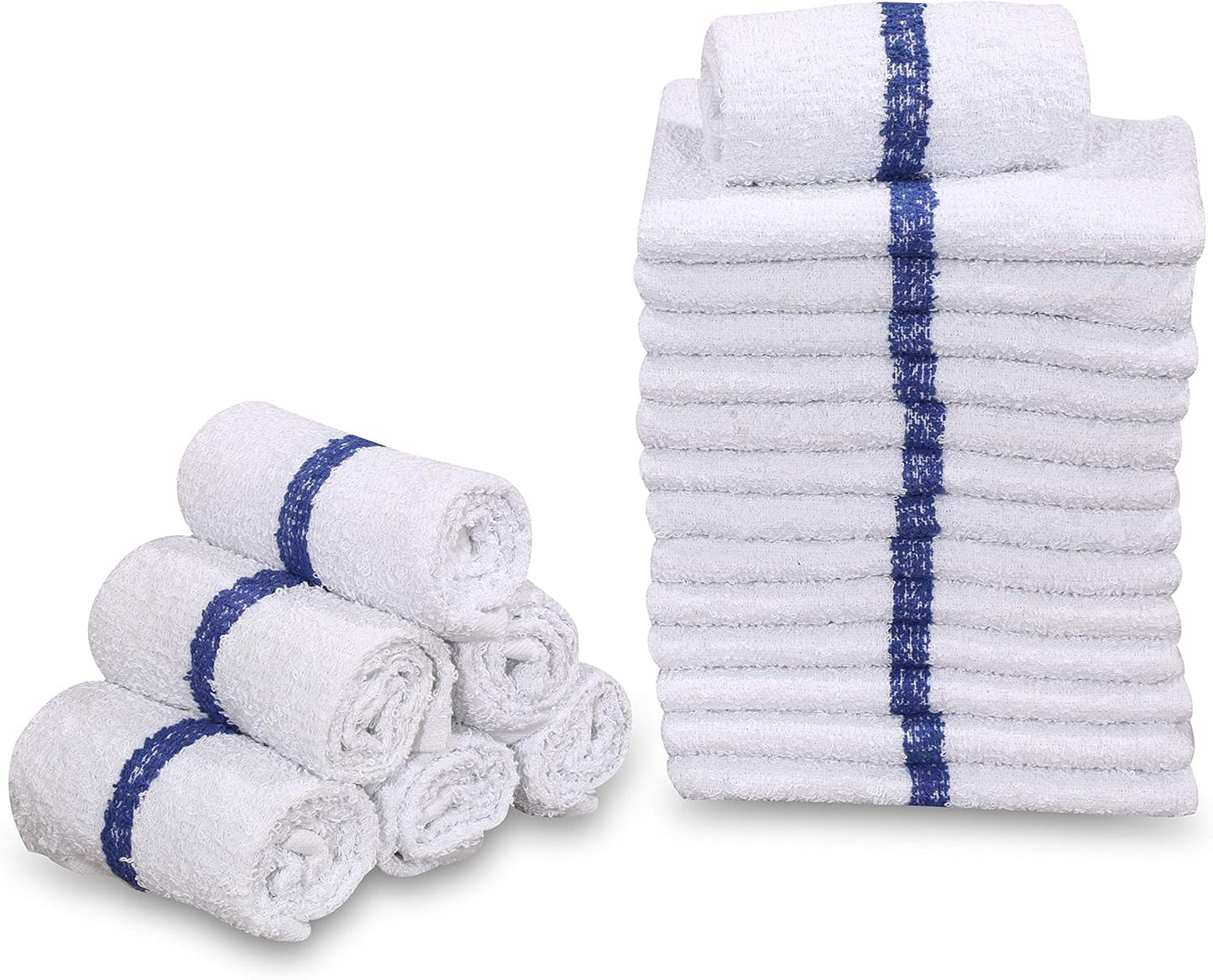 GOLD TEXTILES 60 PC New Cotton Blend White Restaurant Bar Mops Kitchen Towels 28oz (5 Dozen) (60
