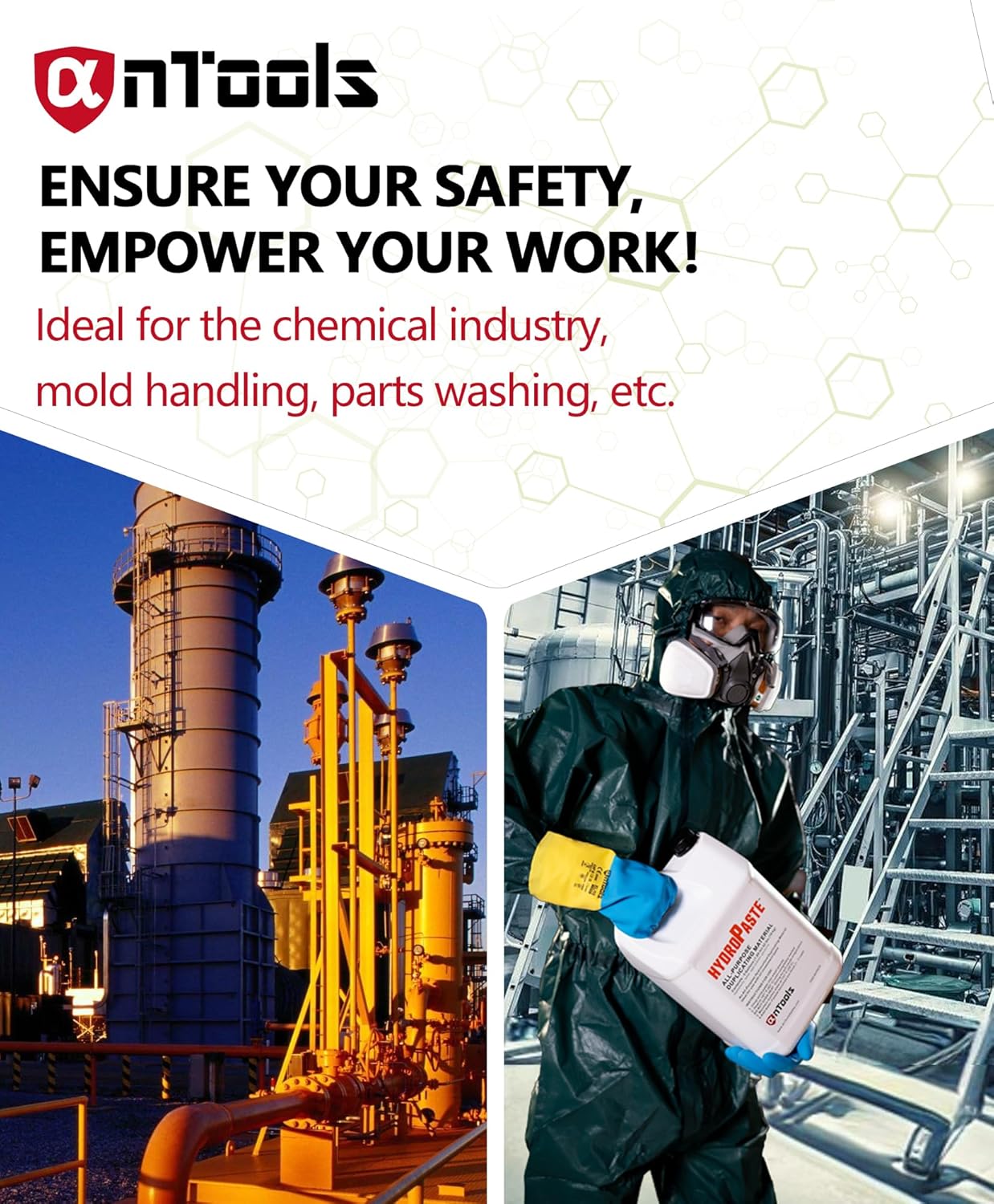 2 Pairs Neoprene and Rubber Blend Heavy-Duty Chemical Gloves, Protective industrial gloves for
