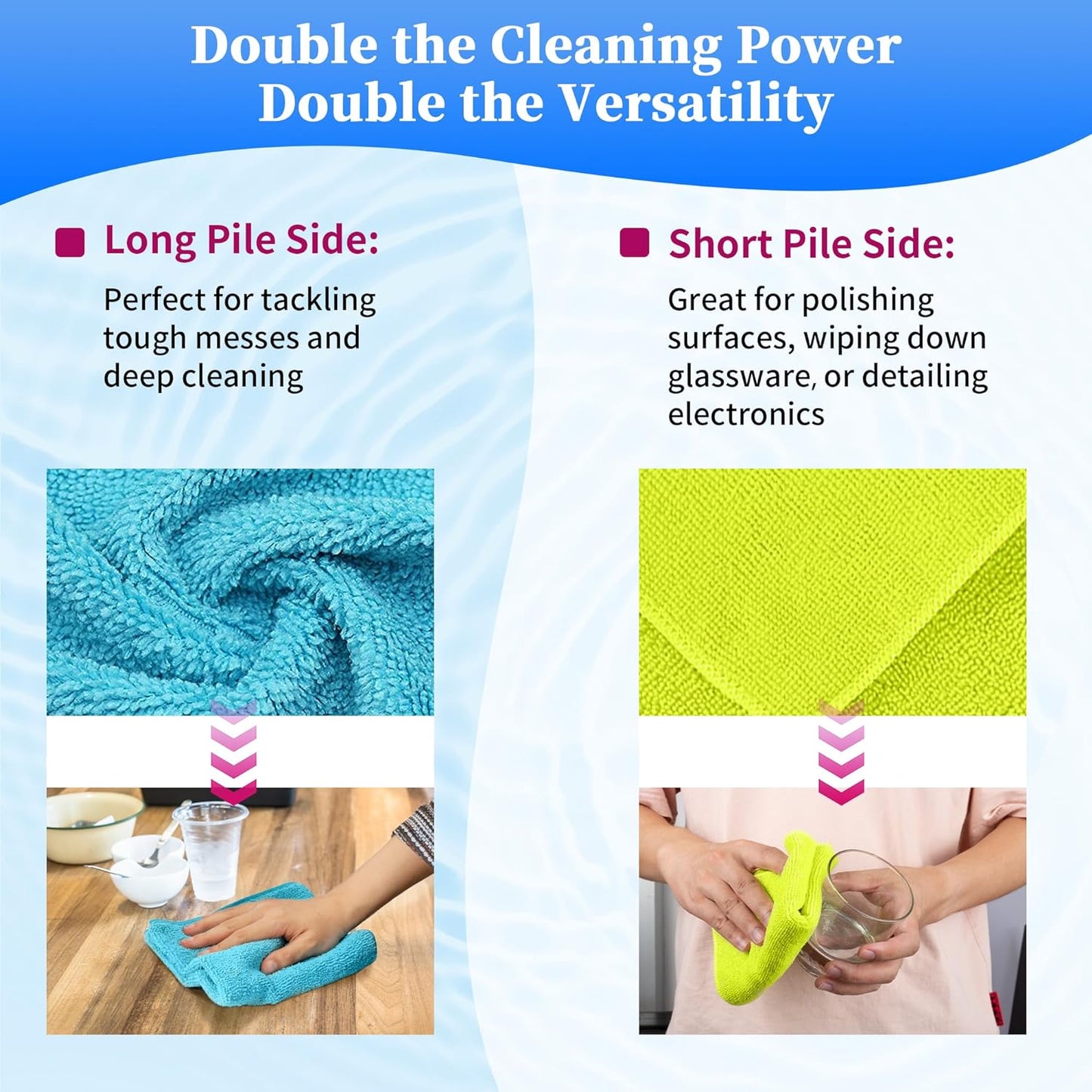 FIXSMITH Microfiber Cleaning Cloth - Pack of 12, Multi-Functional Towels, Size: 12 x 16 in, Highly