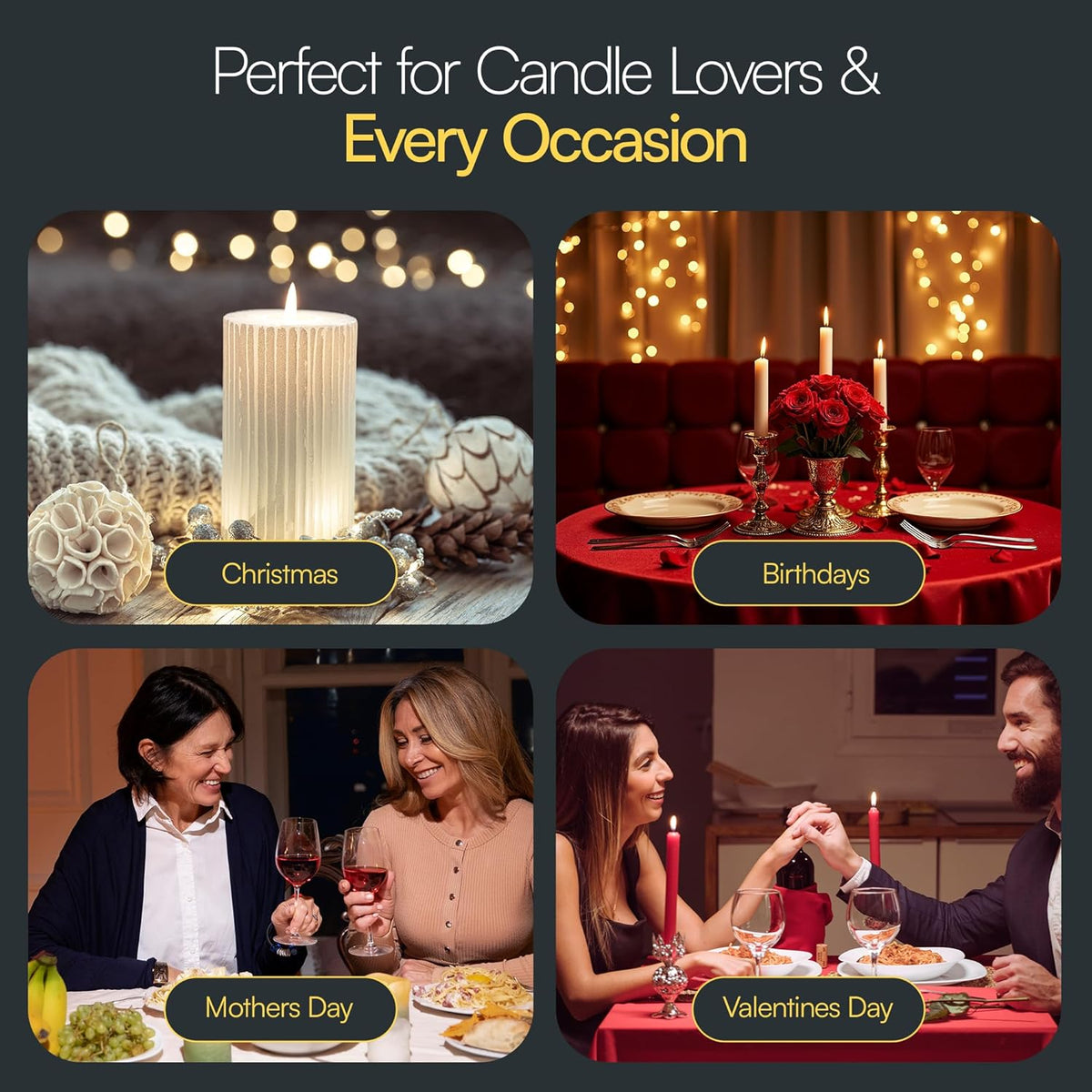 Candle Accessory Set 5 in 1 Candle Care Kit with Wick Trimmer, Dipper, Snuffer, Rechargeable Candle