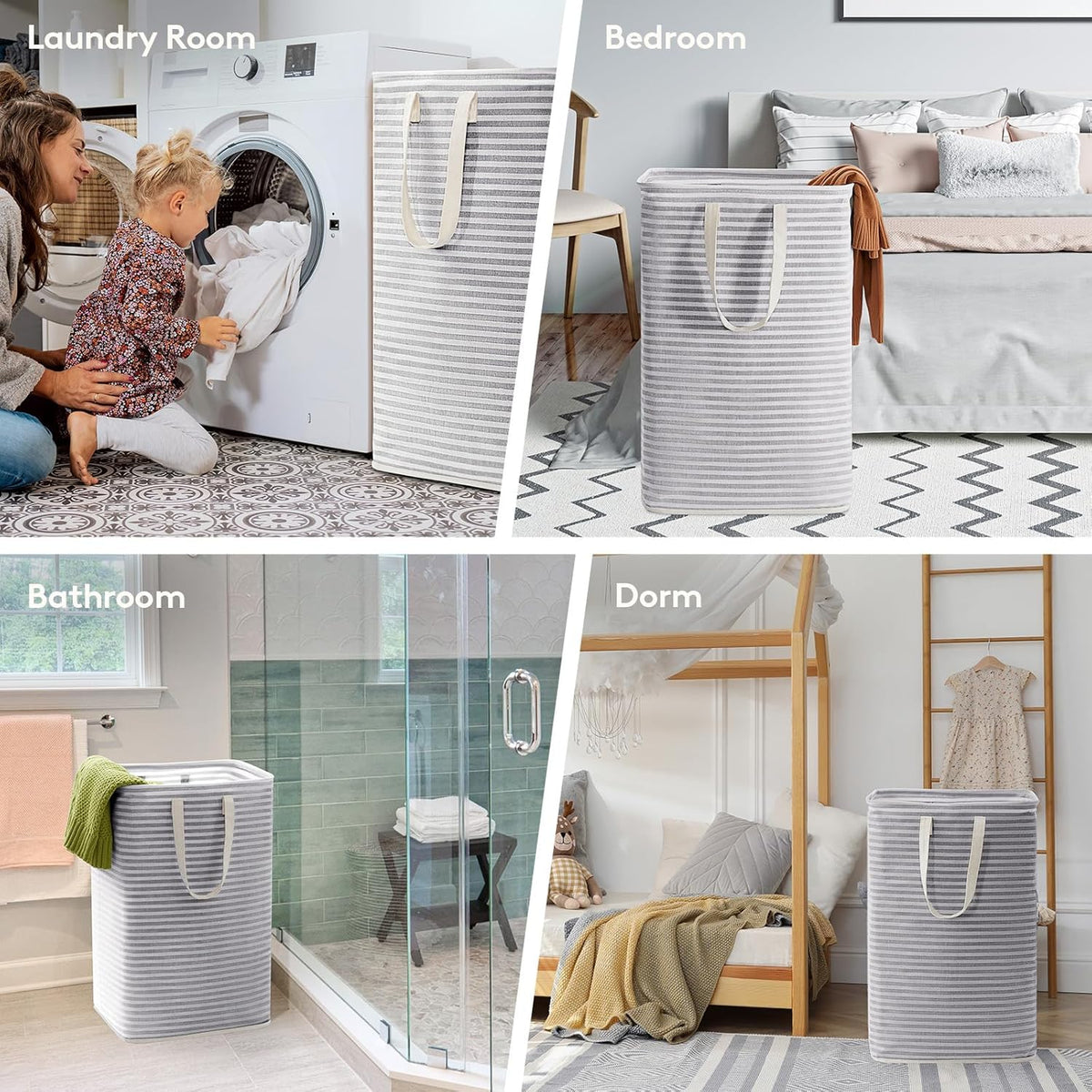 Lifewit 3 Pack Laundry Hamper Large Collapsible Laundry Baskets, Freestanding Waterproof Clothes
