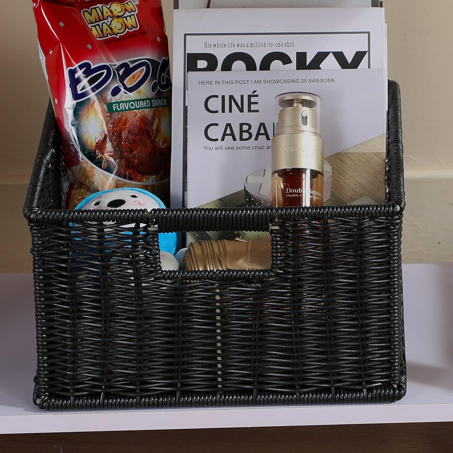 HOONEX Wicker Storage Baskets for Organizing, Decorative Woven Baskets for Storage with Carrying