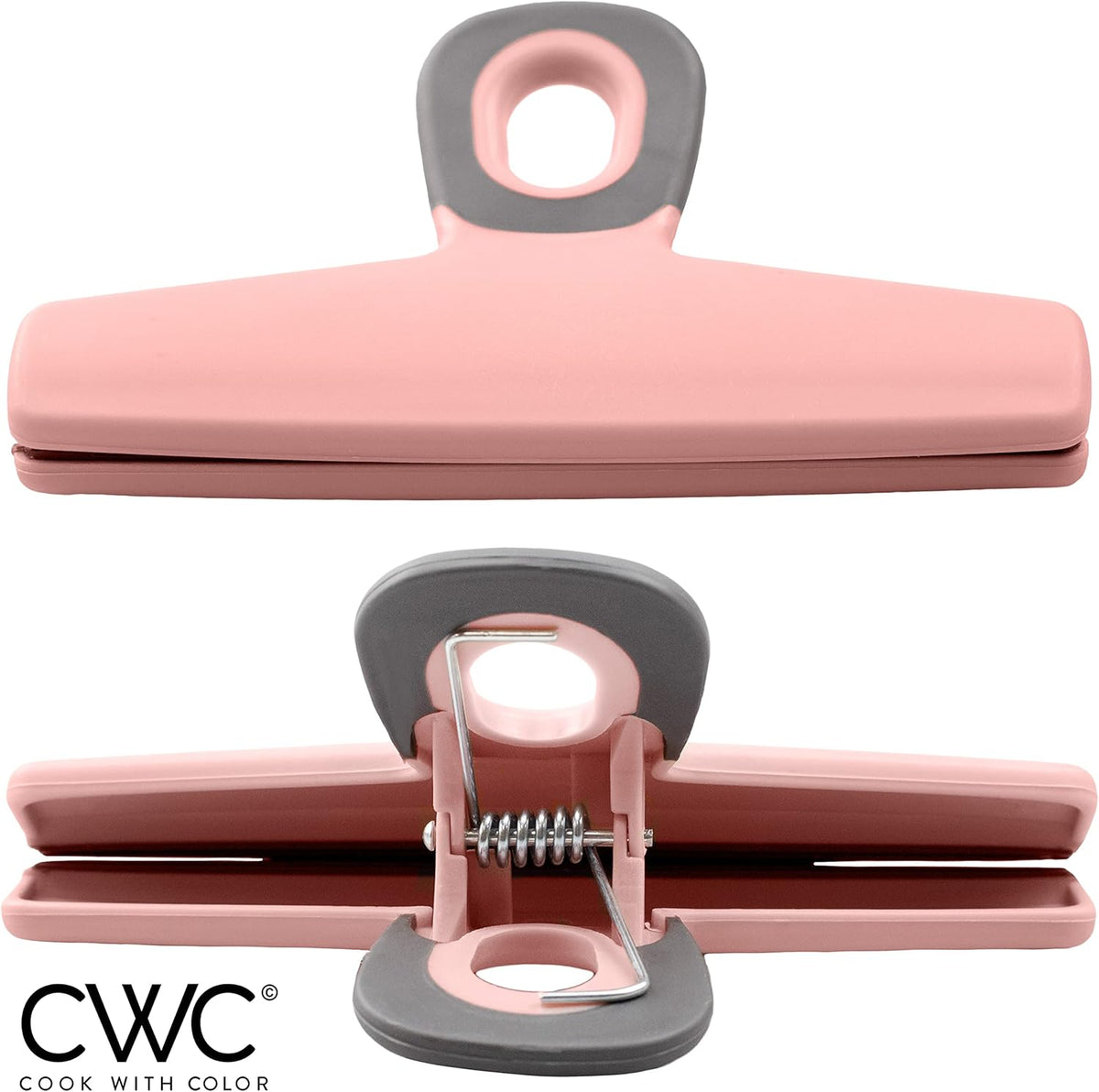COOK WITH COLOR Food Clips - Wide Heavy Duty Chip Clips, Large Bag Clips for Food Storage with Air