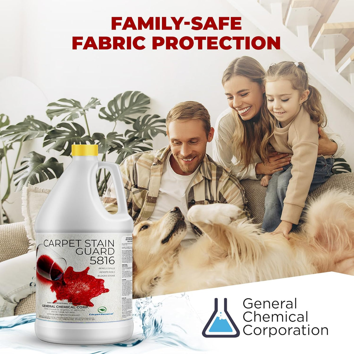 General Chemical Stain Shield Spray - Safe Fabric Protector Spritz and Stain Guard 5816 for