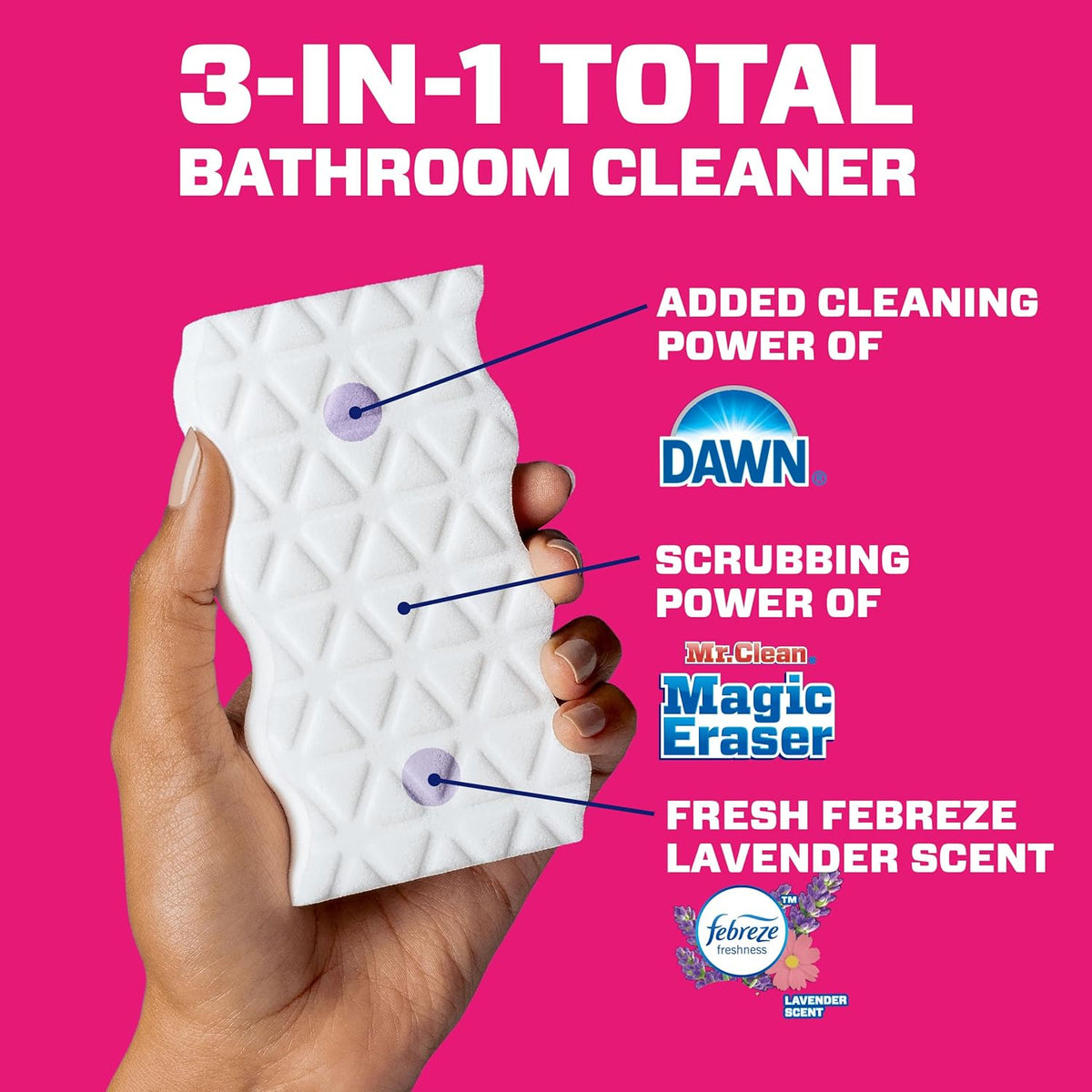 Mr. Clean Magic Eraser Sponge, Bathroom Cleaner, Shower Cleaner, Tub Cleaner, Soap Scum Remover