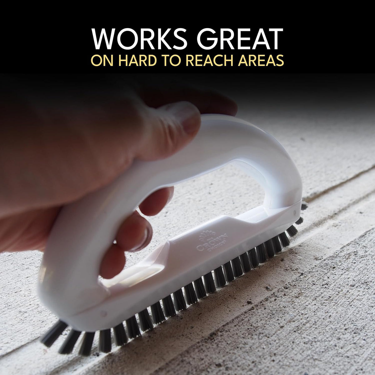 Grout Brush with Stiff Nylon Bristles, Heavy Duty Hand Grout Scrub Brush for Cleaning Baseboards