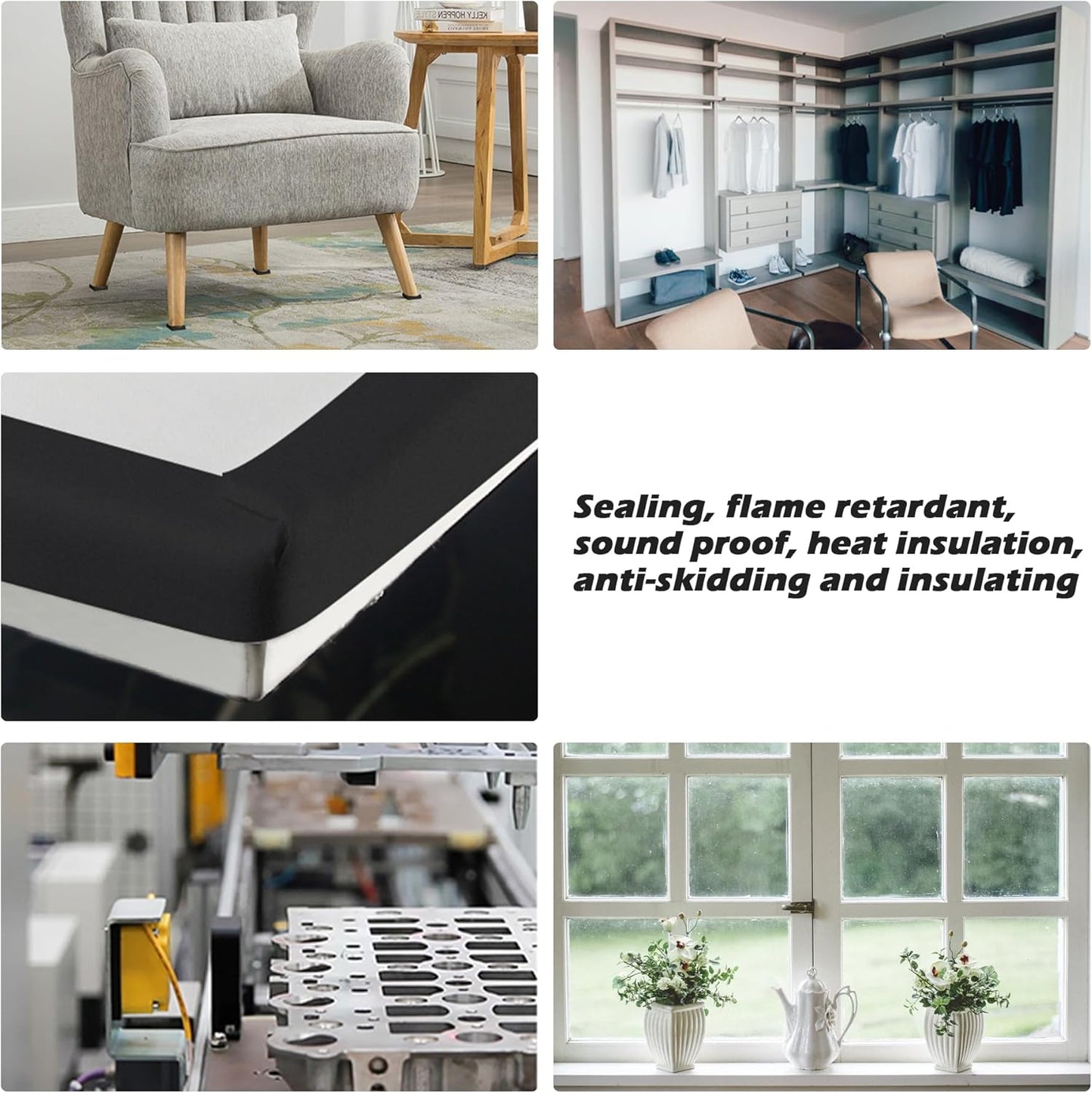 ToLanbbt Black Door Window Weather Stripping Self Adhesive Foam Tape High Density Foam Sealing