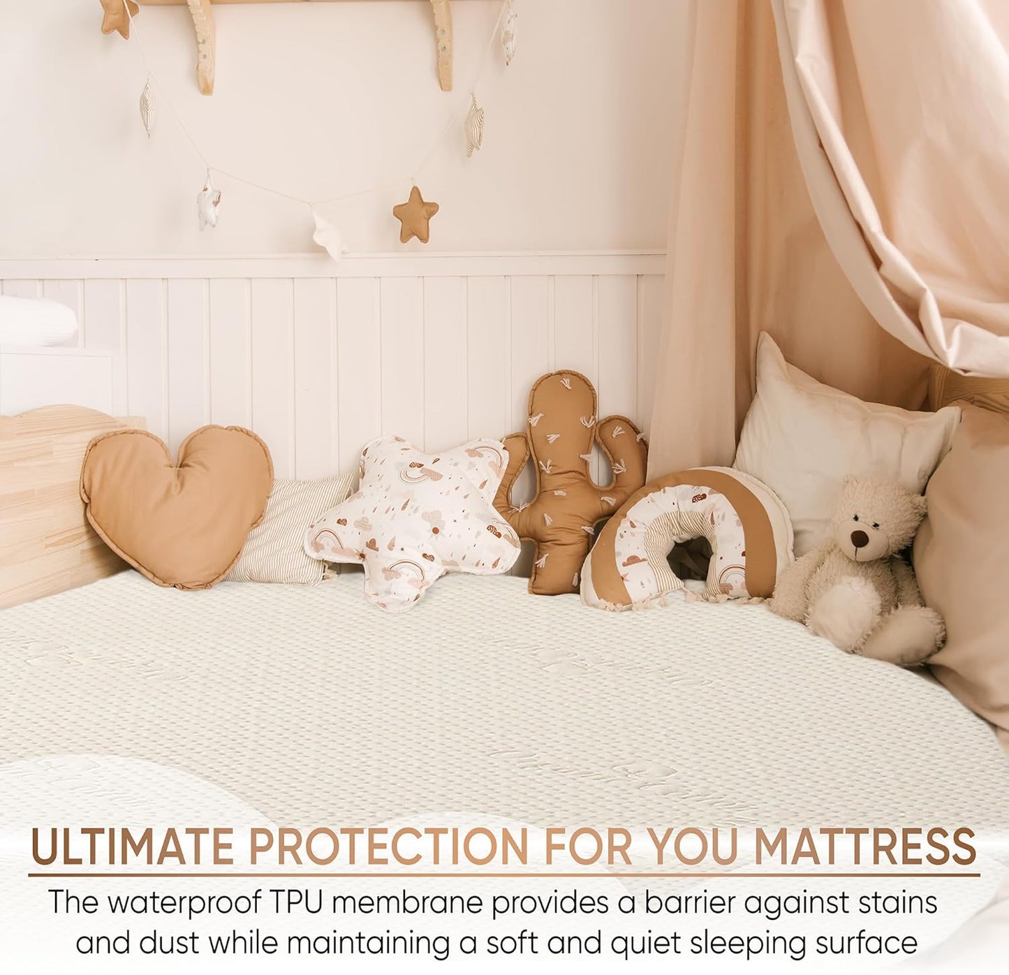 Luxury Waterproof Organic Mattress Protector Twin - Organic Cotton Breathable Mattress Pad Cover