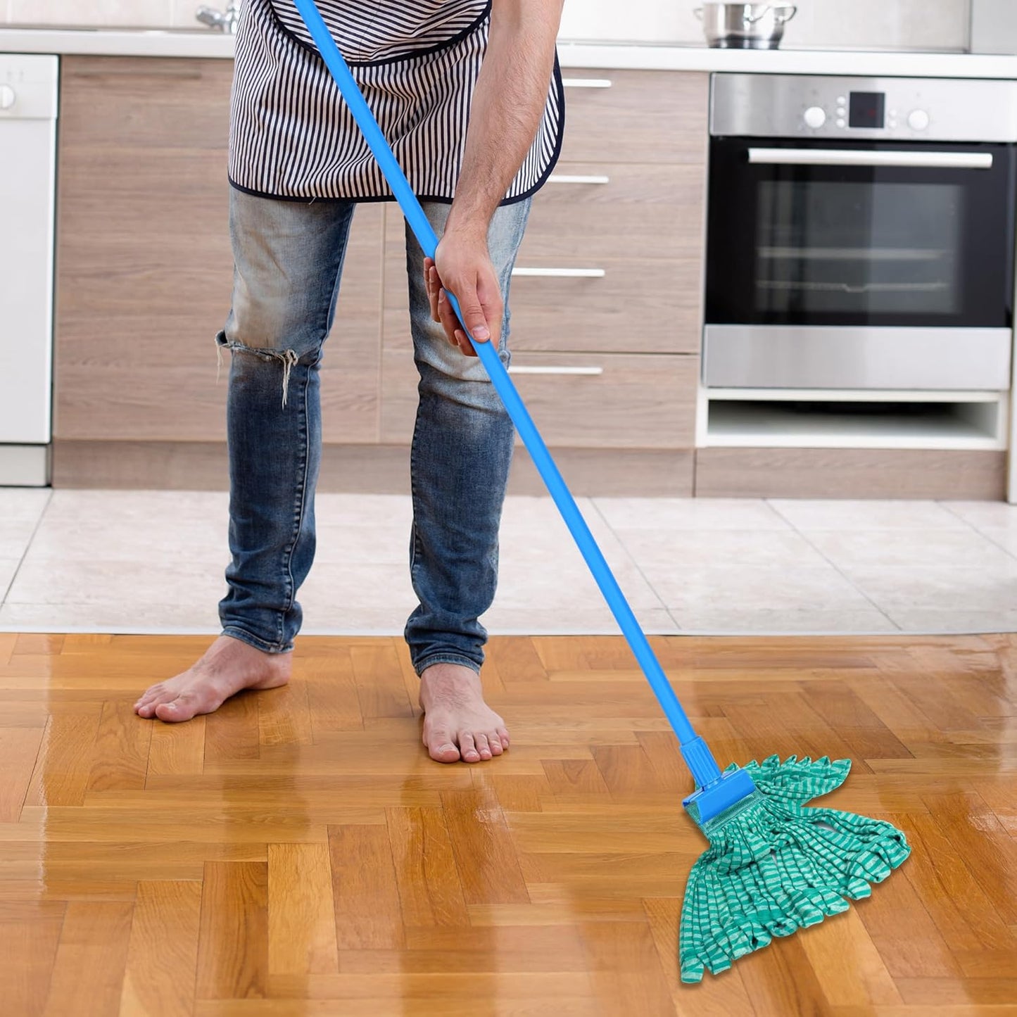 2 Pack Large Microfiber Tube Mop Heads,6 inch,Heavy Duty Mop Head,Highly Absorbent,Commercial Mop