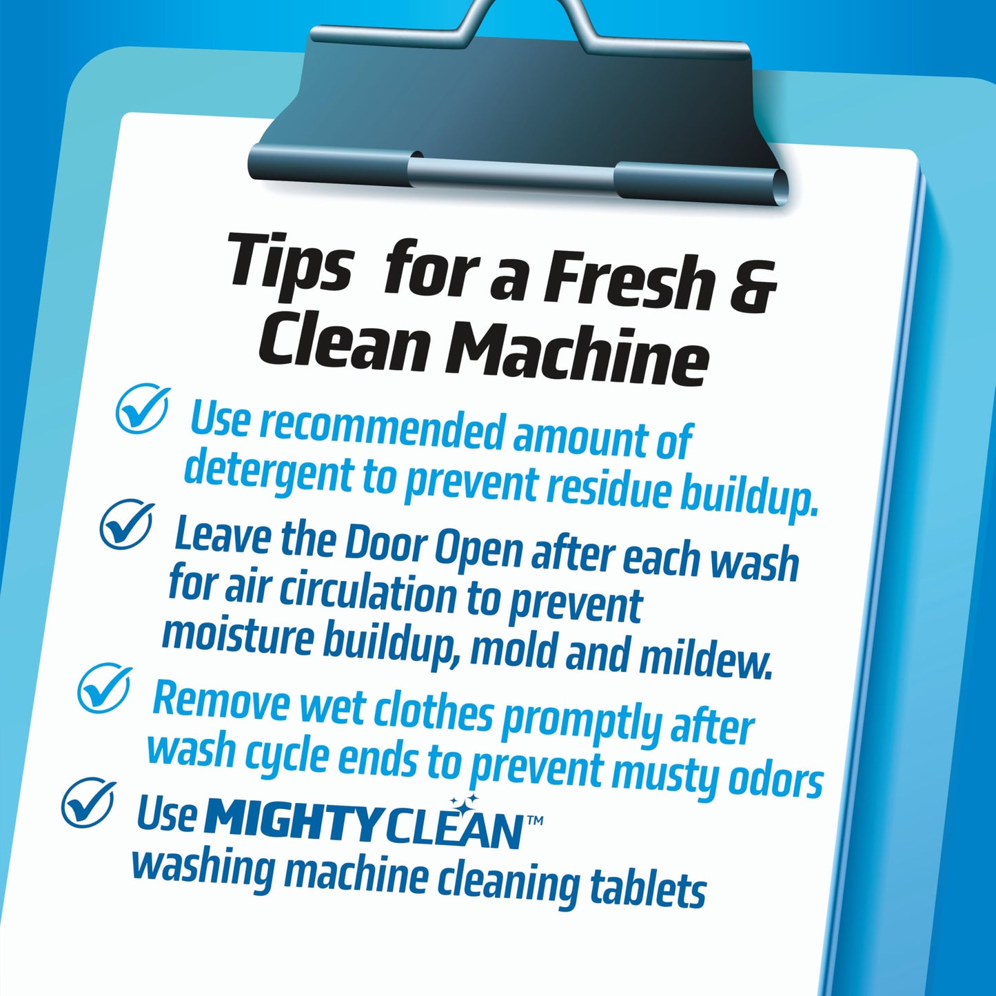 MIGHTY CLEAN Washing Machine Cleaner Tablets 24 Pack - 1 Year Supply, Septic Safe Washing Machine