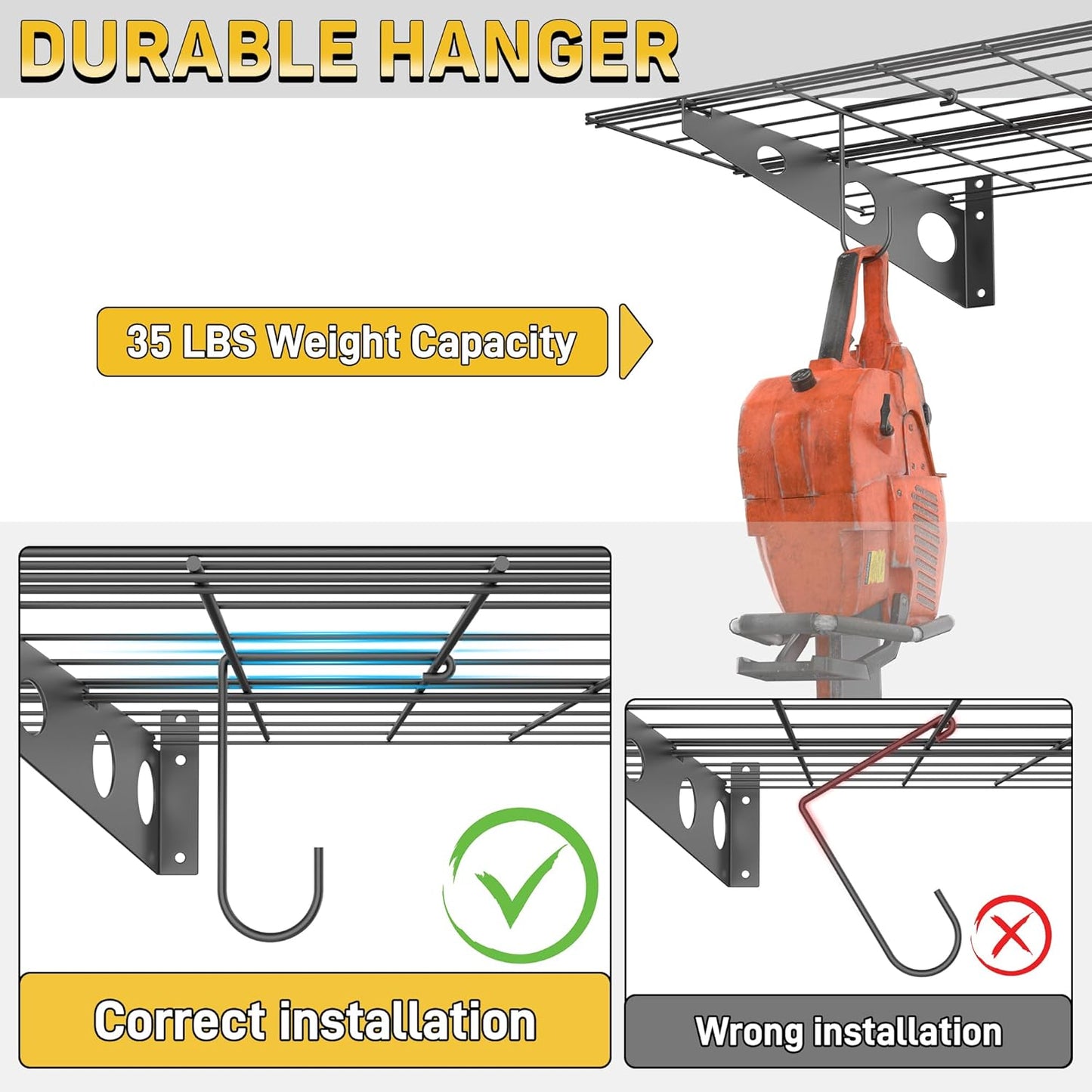 Ultrawall Garage Wall Shelves, 2 x 4 ft Wall Mounted Storage Shelves, Heavy Duty Wall Shelving with