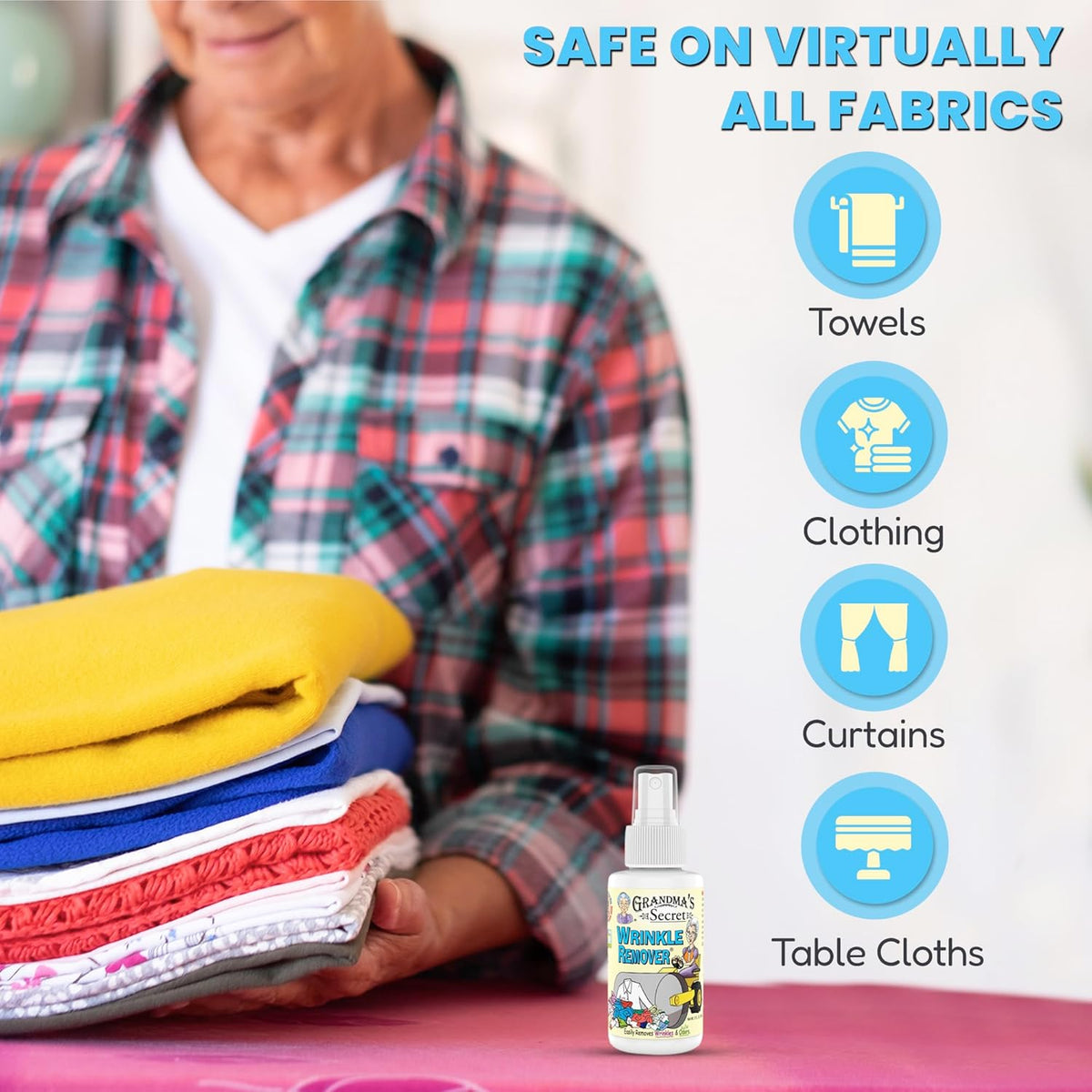 Grandma's Secret Wrinkle Remover Spray - Easily Removes Wrinkles & Odors - Wrinkle Release, Fabric
