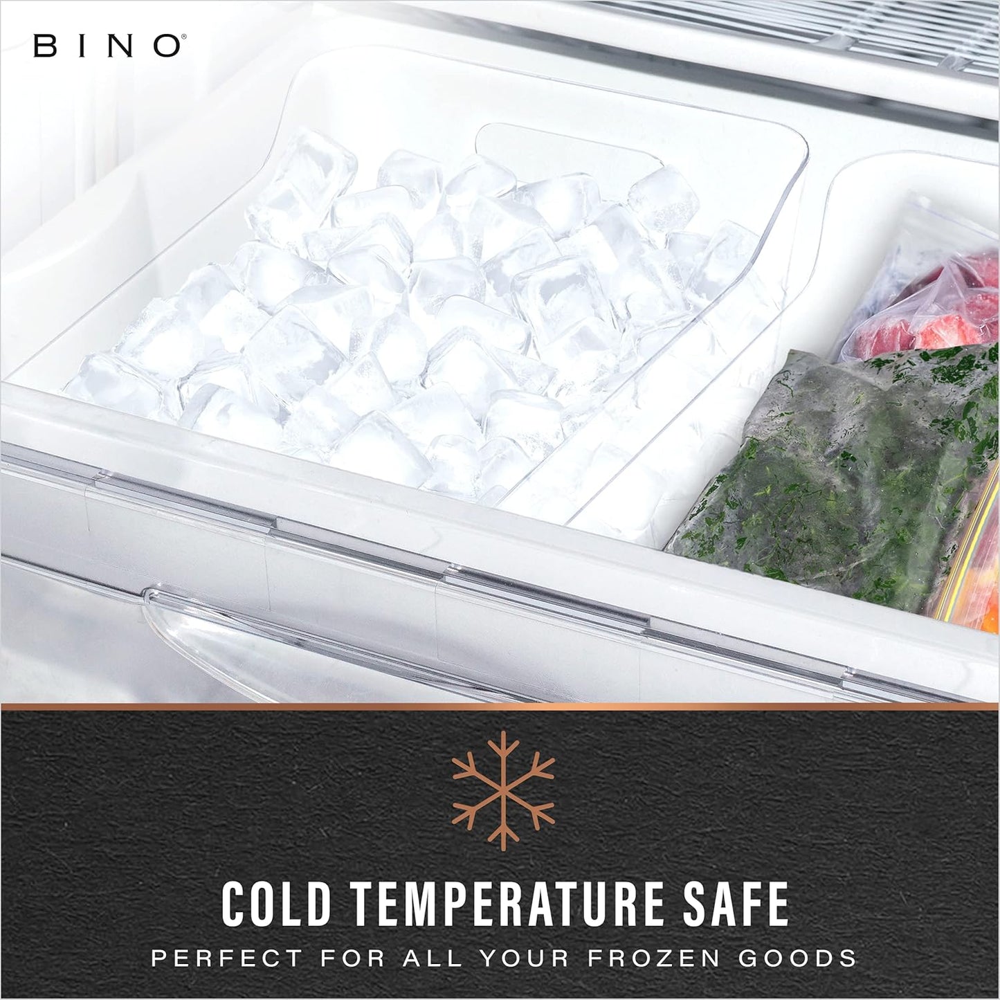BINO | Plastic Storage Bins, Large - 2 Pack, Clear | THE SOHO COLLECTION | Pantry Organizers and