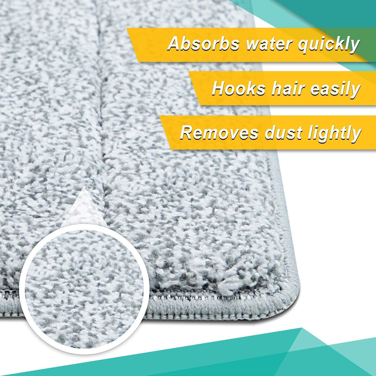 Bulletproof Microfiber Mop Replacement Heads - 5 Pack Washable Pads for Floor Cleaning Compatible