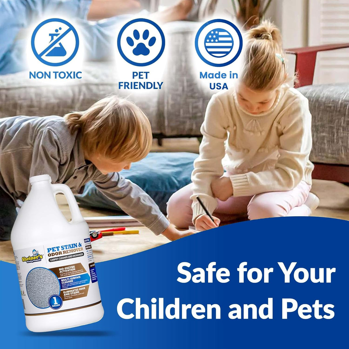 Sheiner's Pet Urine Enzyme Cleaner & Urine Odor Eliminator, Advanced Cleaning Bio-Enzyme Cleaner