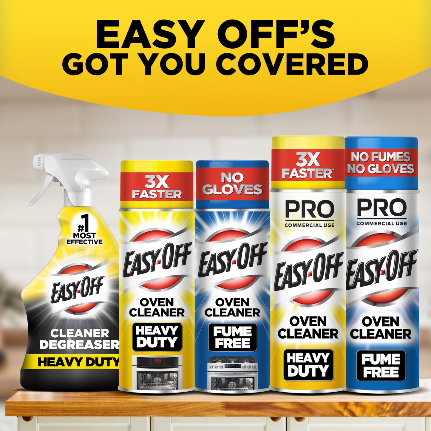 Easy-Off Professional Oven & Grill Cleaner, Removes Tough Burnt on Food and Grease, Lemon Scent, 24