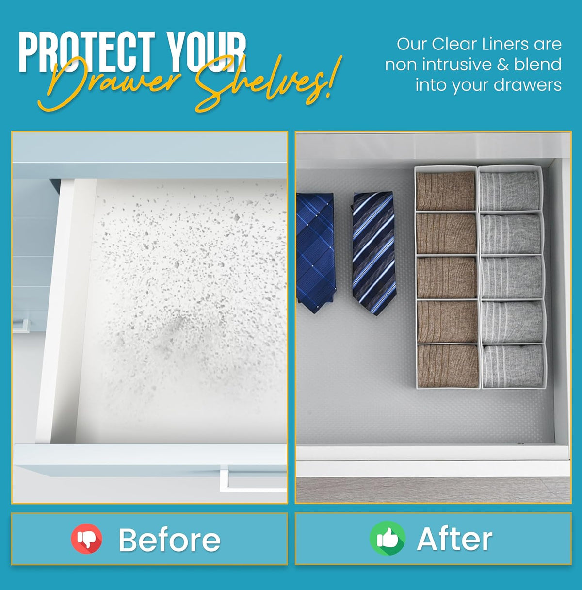 Shelf Liner Drawer Liner for Kitchen Cabinets Non-Adhesive by Linda’s Essentials (12 x 240 Inches)