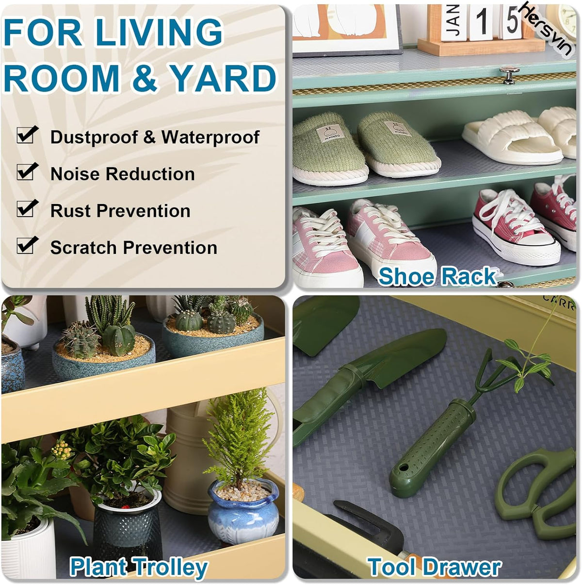 Shelf Liners 24 in x 20 ft EVA Drawer Mats, Non-Adhesive Cupboard Pad, Kitchen Cabinet Lining