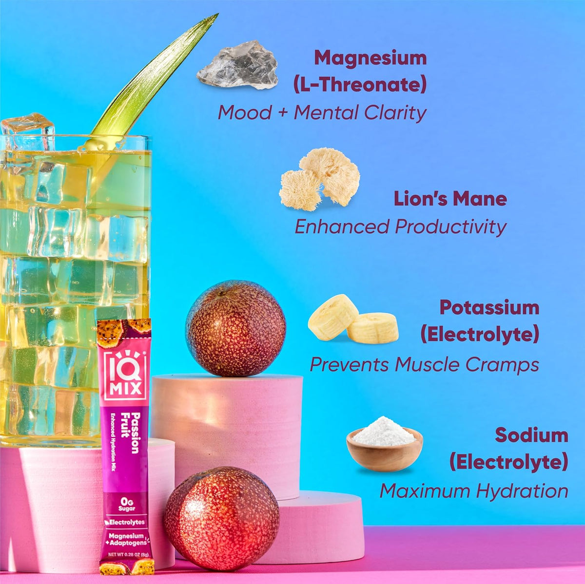 IQMIX Hydration Electrolyte Powder – 4-in-1 Formula for Hydration, Mental Clarity, Mood and
