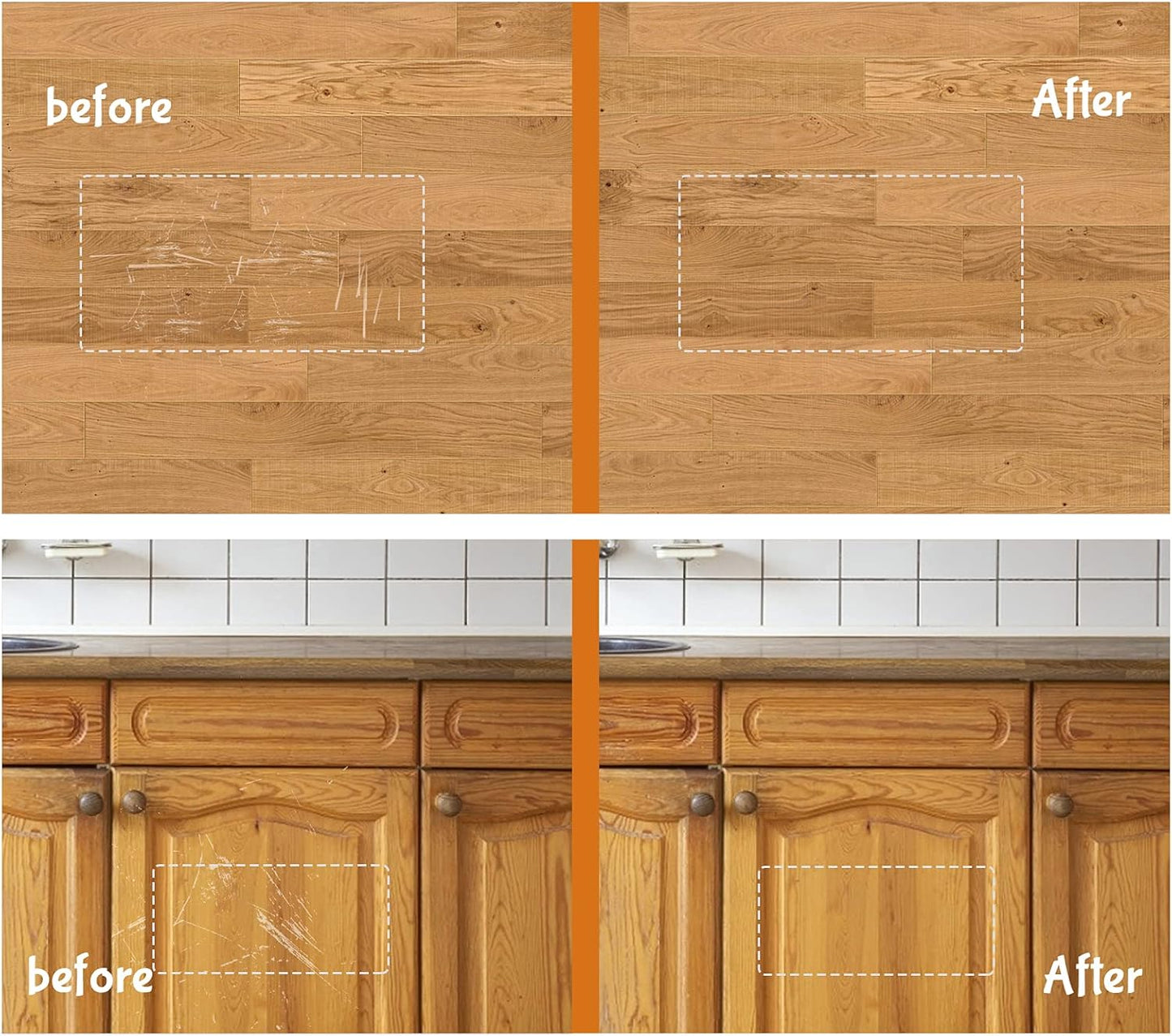 REALINN Wood Furniture Repair Kit 8 Light Colors- Wood Fillers and Touch Up Markers, Repair