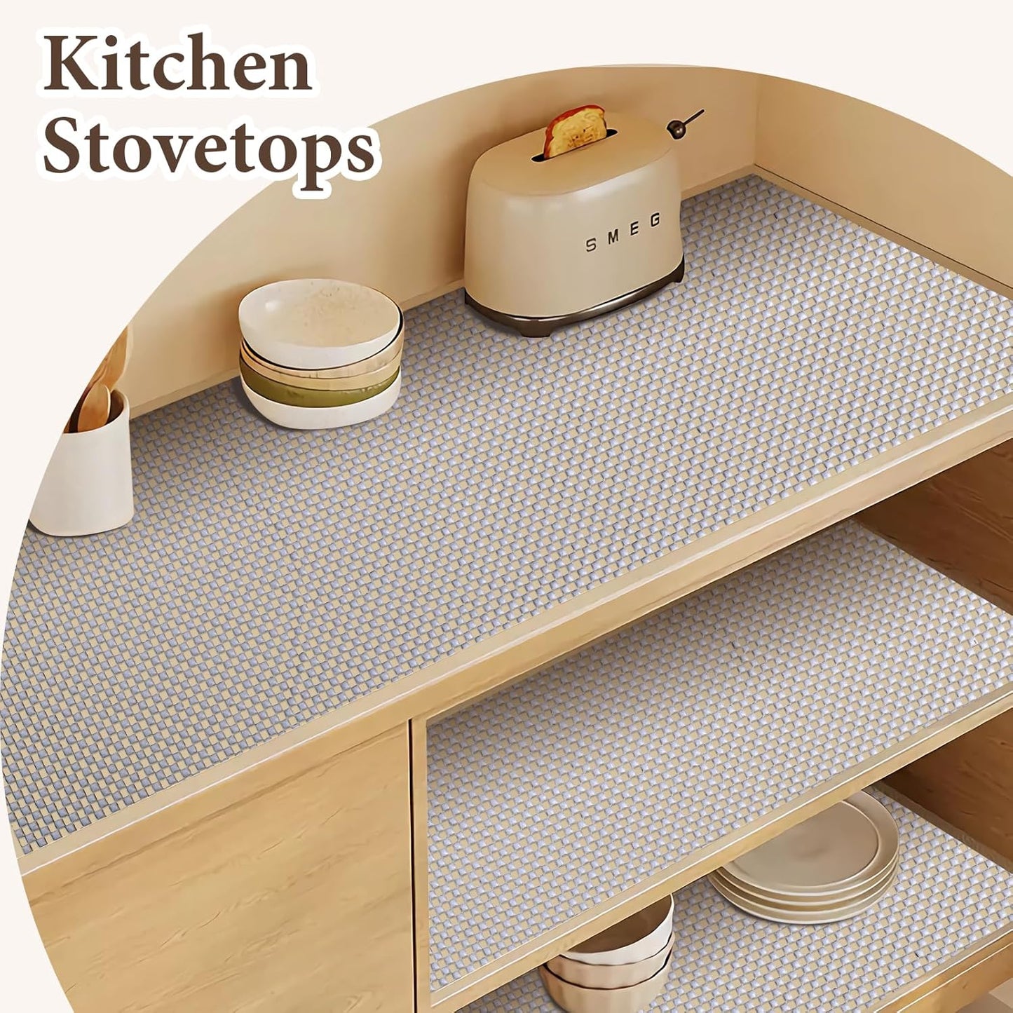 Shelf Liners for Kitchen Cabinets Non Adhesive Shelf Liner Paper Non-Slip Thickened Drawer Liner