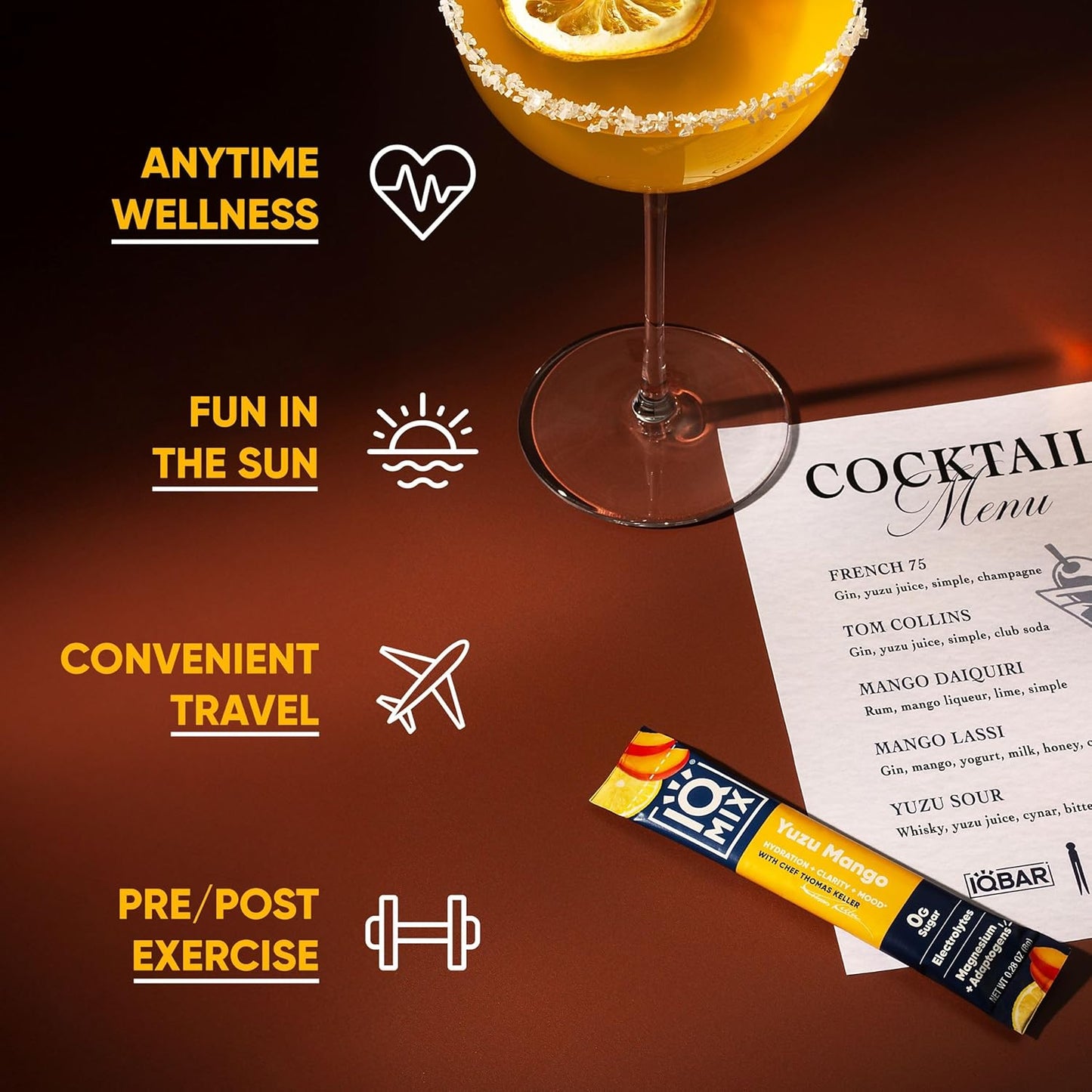 IQMIX x Chef Thomas Keller - Hydration Electrolyte Powder – 4-in-1 Formula for Hydration, Mental