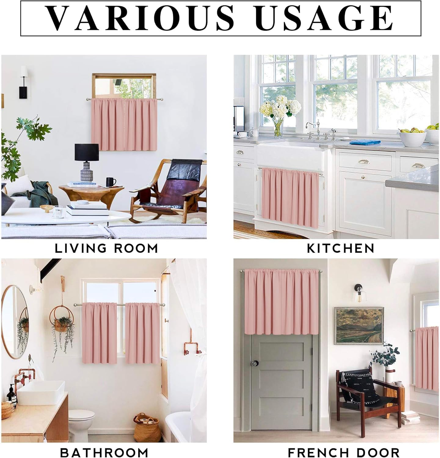 RYB HOME Small Curtains Blackout - Privacy Energy Efficiency Mini Curtains for Kids Bedroom RV