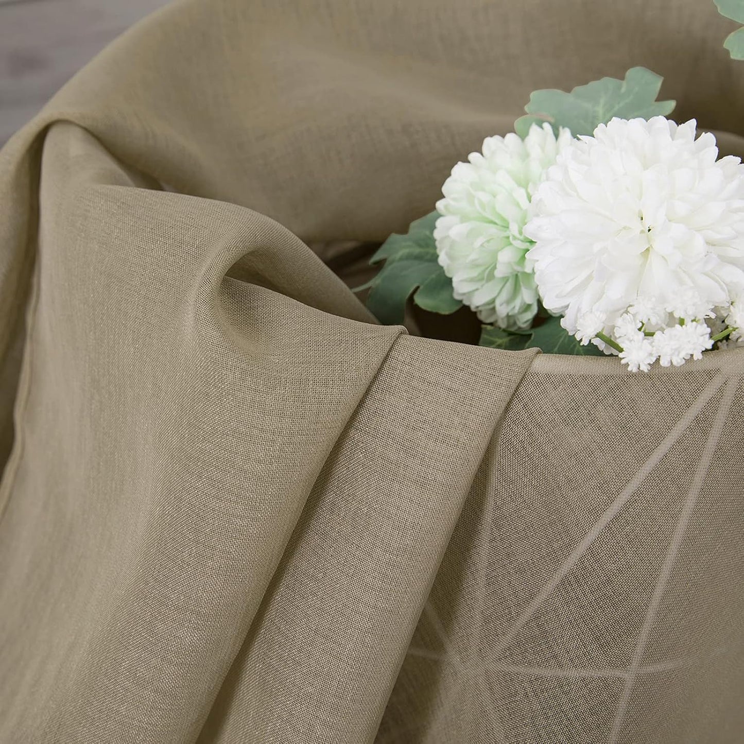 Tollpiz Sheer Tier Curtains Kitchen Linen Textured Half Curtain Sheers Light Filtering Rod Pocket