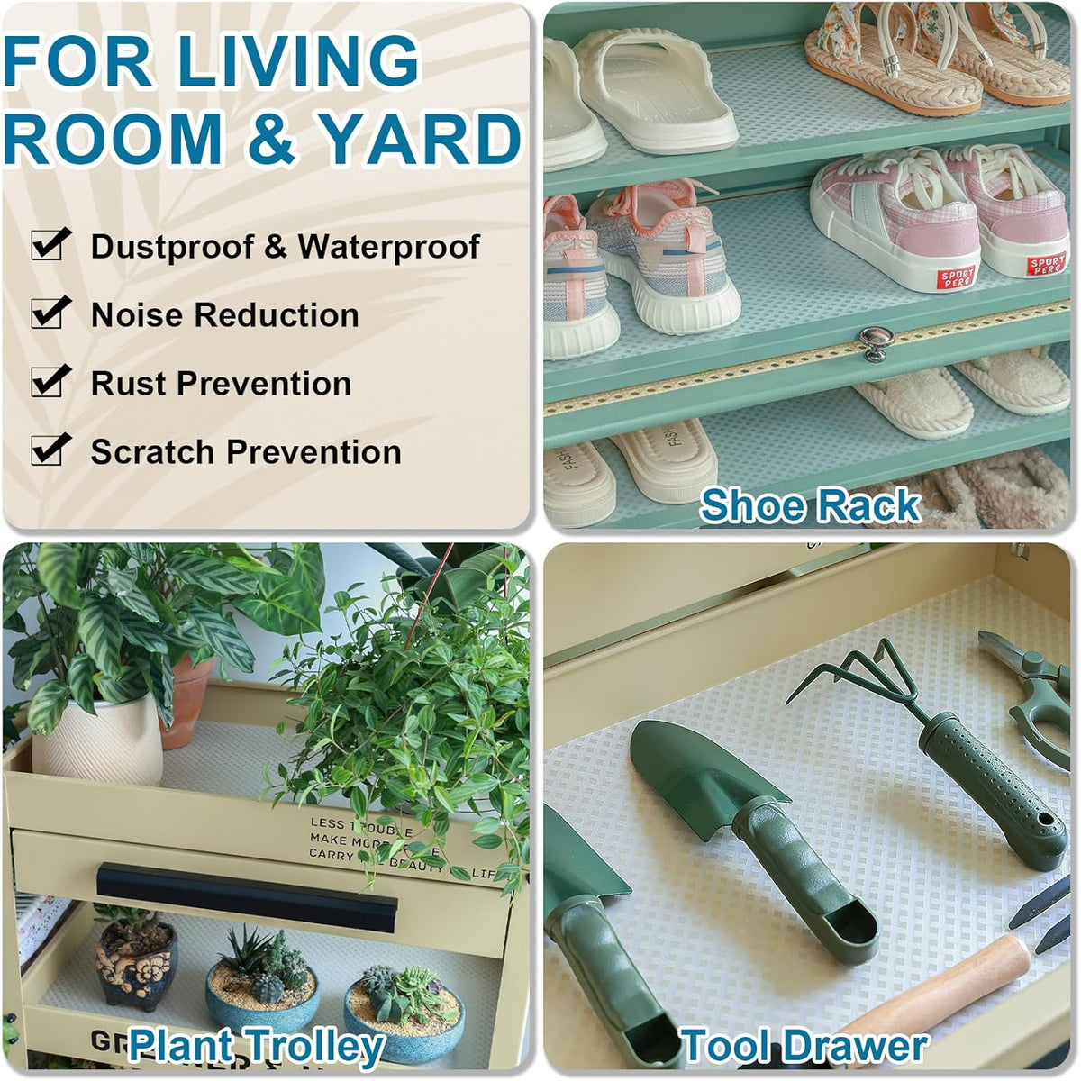 Shelf Liners 24 in x 20 ft EVA Drawer Mats, Non-Adhesive Cupboard Protector, Kitchen Cabinet Lining