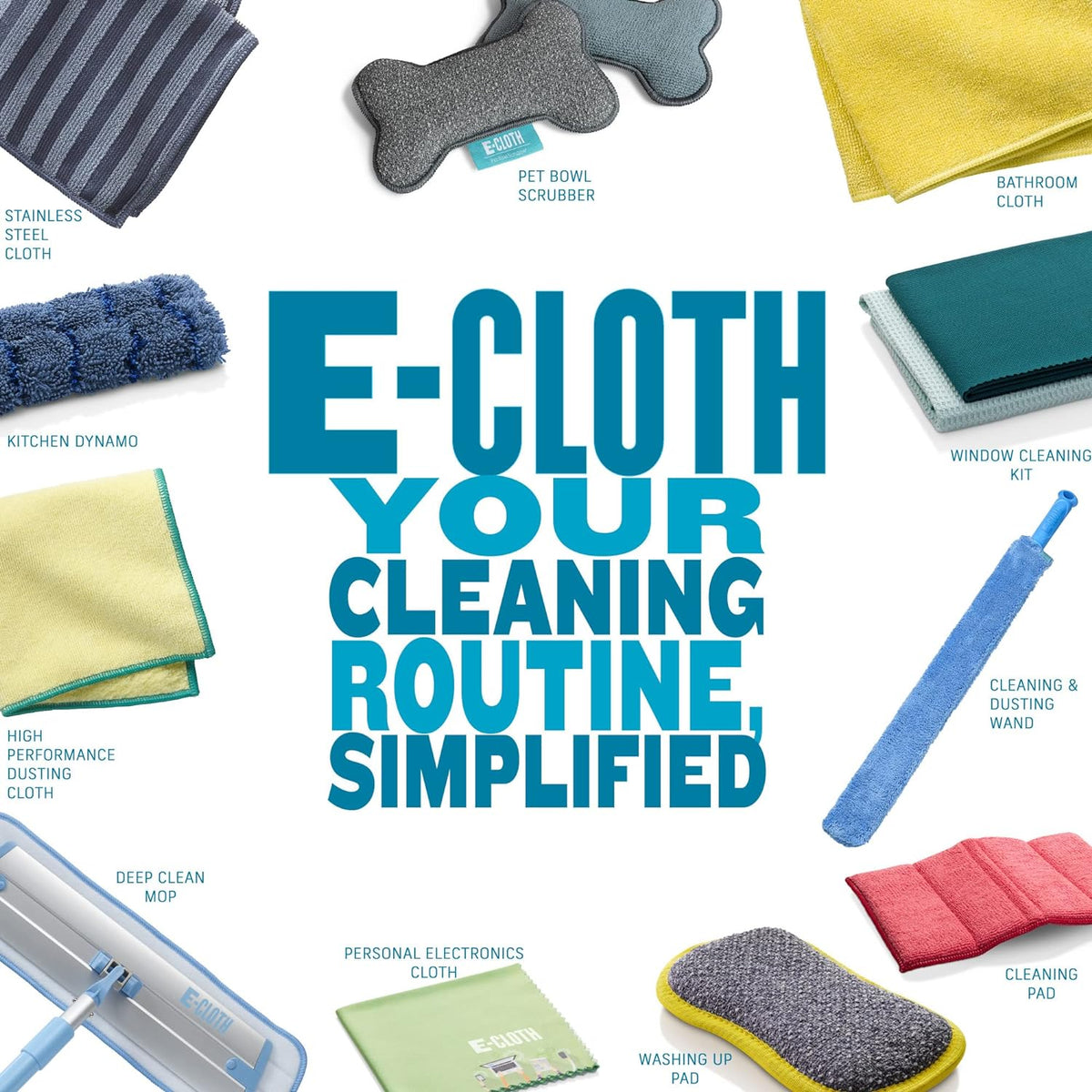 E-Cloth Wash & Wipe Dish Cloth, Microfiber Cleaning Cloth Reusable Paper Towel Alternative Cloths