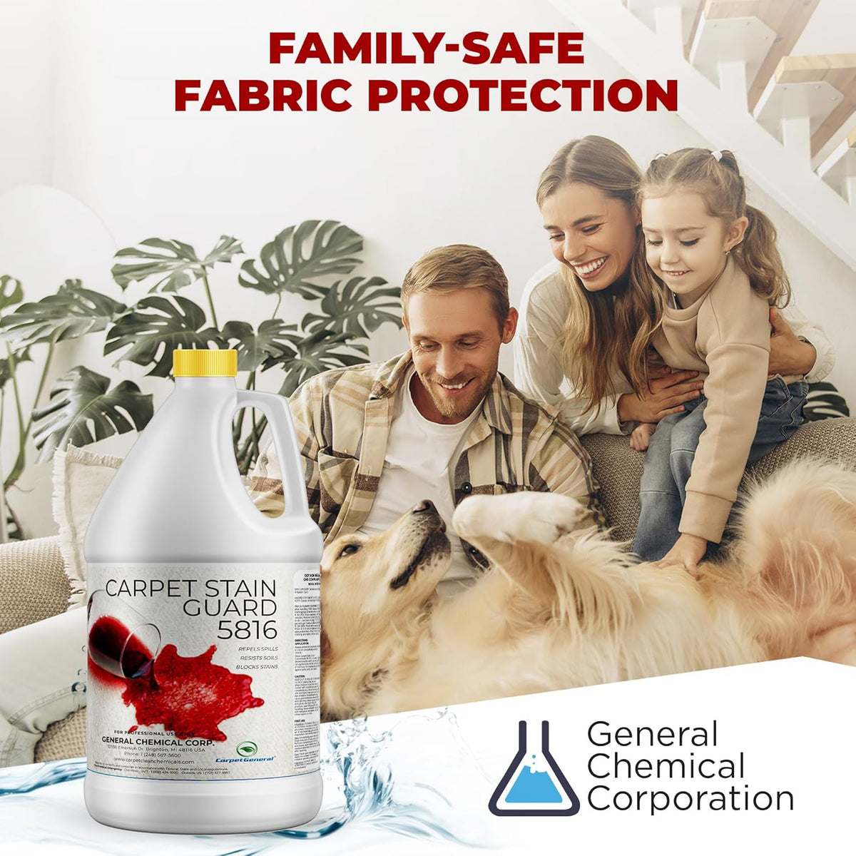 General Chemical Stain Shield Spray - Safe Fabric Protector Spray and Stain Guard 5816 for