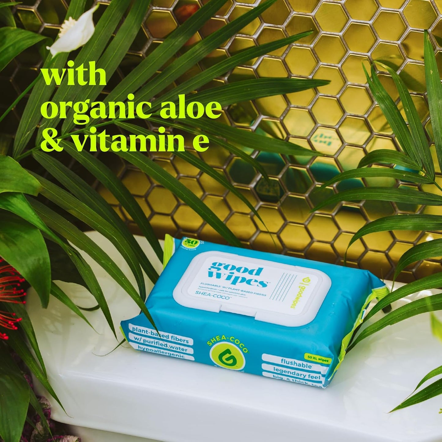 goodwipes Flushable Butt Wipes - Vitamin E & Aloe - Sewer & Septic Safe - Extra Large Adult Wet