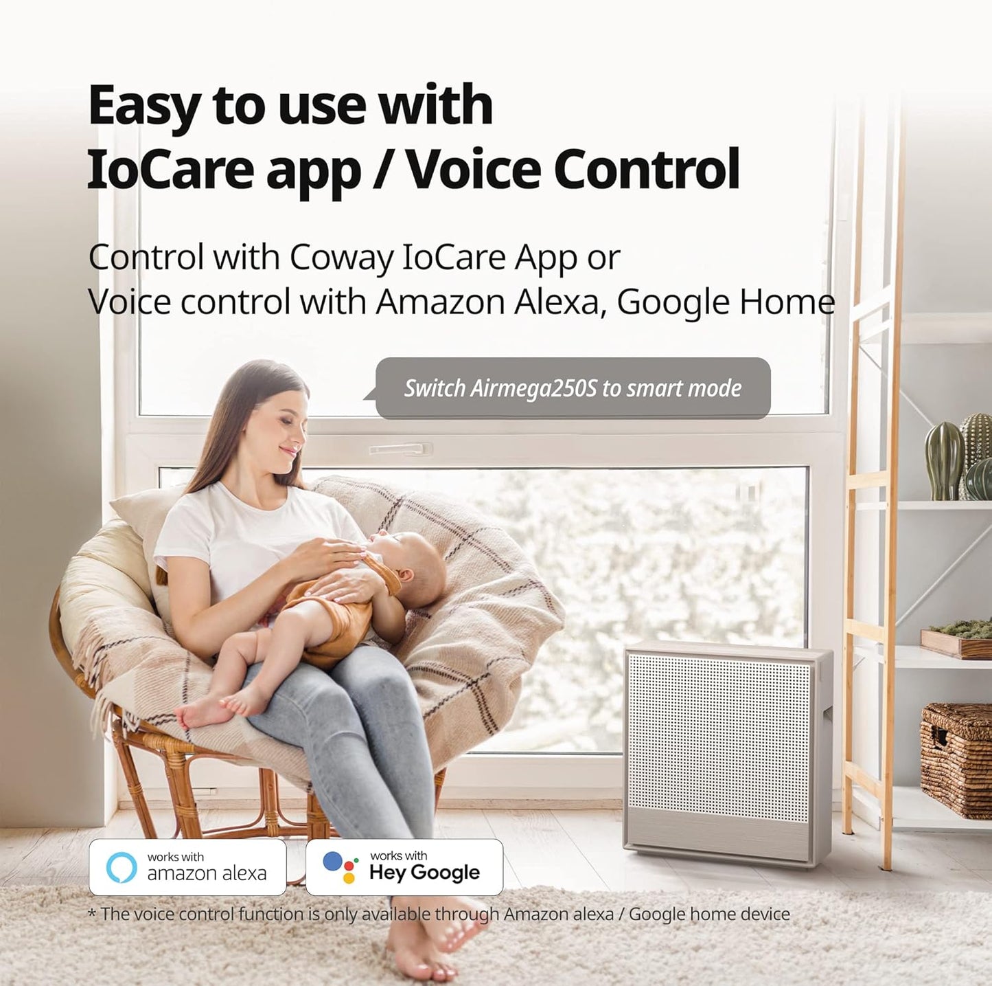 COWAY Air Purifiers for Home Large Room Up to 930 ft², Washable Pre-Filter and True HEPA Filter for