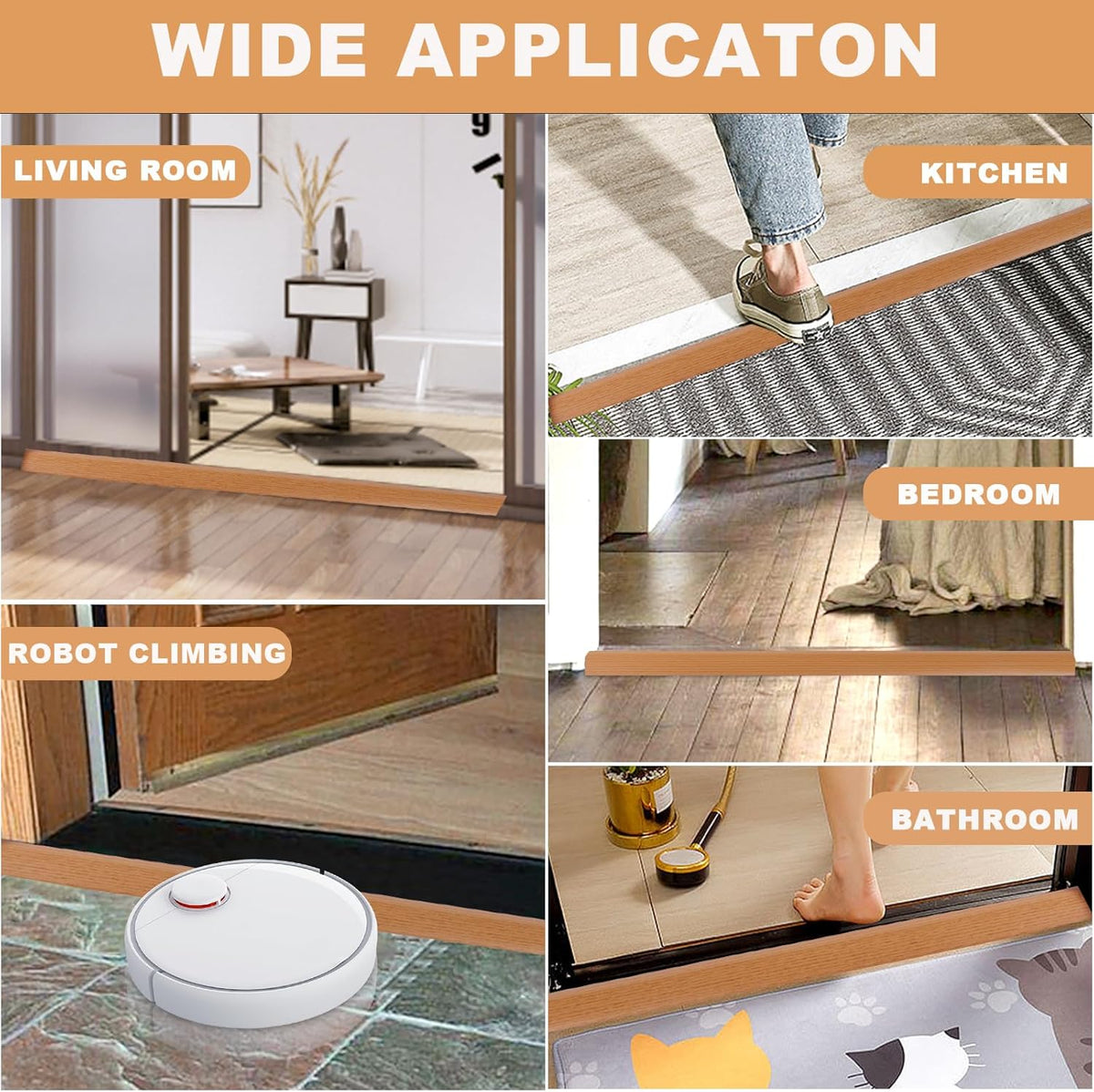 Vinyl Door Threshold Flooring Transition Strip Self Adhesive Carpet Edging Strip for Laminate