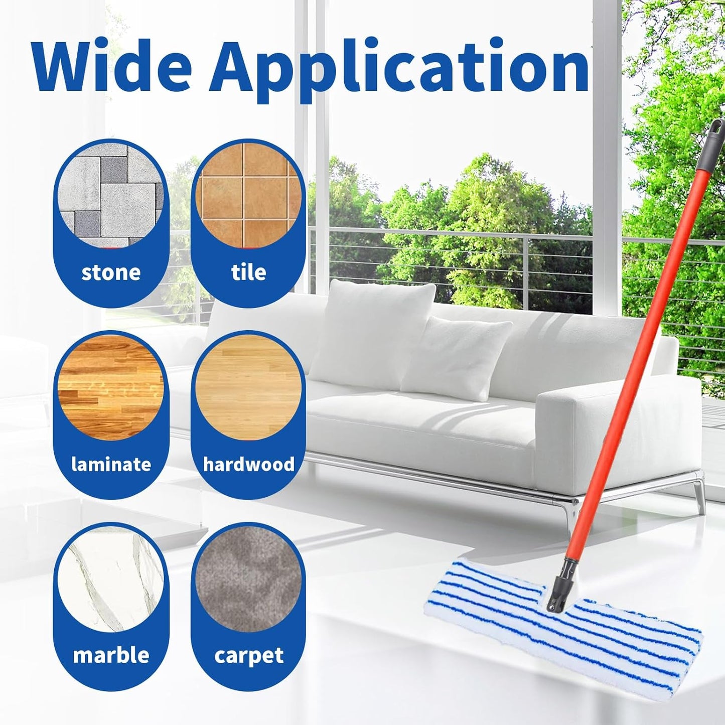 4 Pack Microfiber Mop Pads for O Cedar Mop Replace Head, Flip Mop Refills Compatible with O-Cedar