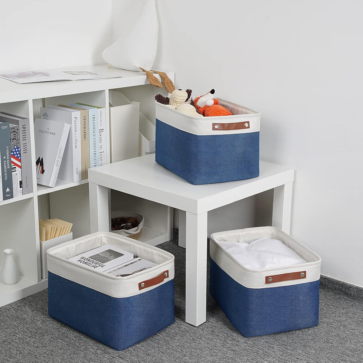 DULLEMELO Fabric Storage Bins, Foldable Storage Baskets for Organizing, Empty Gift Baskets (3-Pack