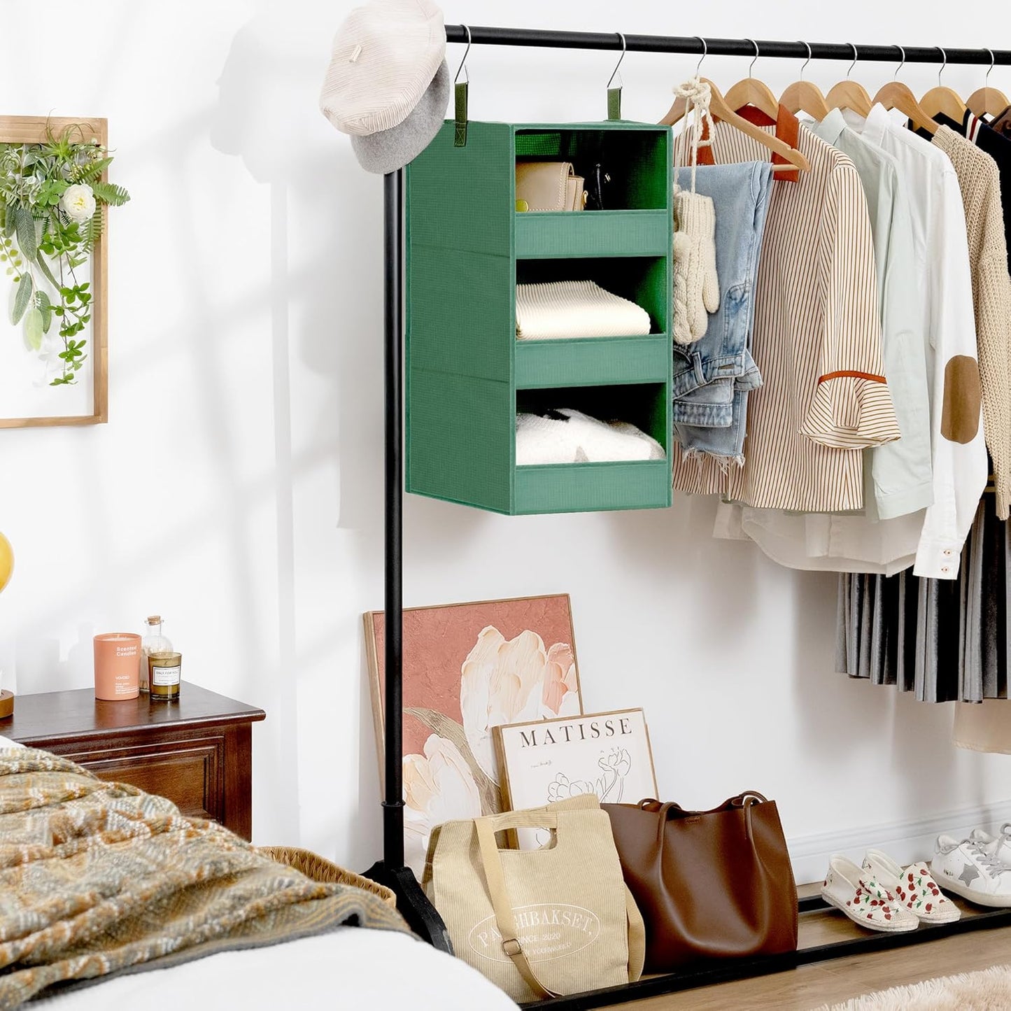 GRANNY SAYS 3-Shelf Closet Organizers and Storage, Foldable Hanging Closet Organizer, Hanging