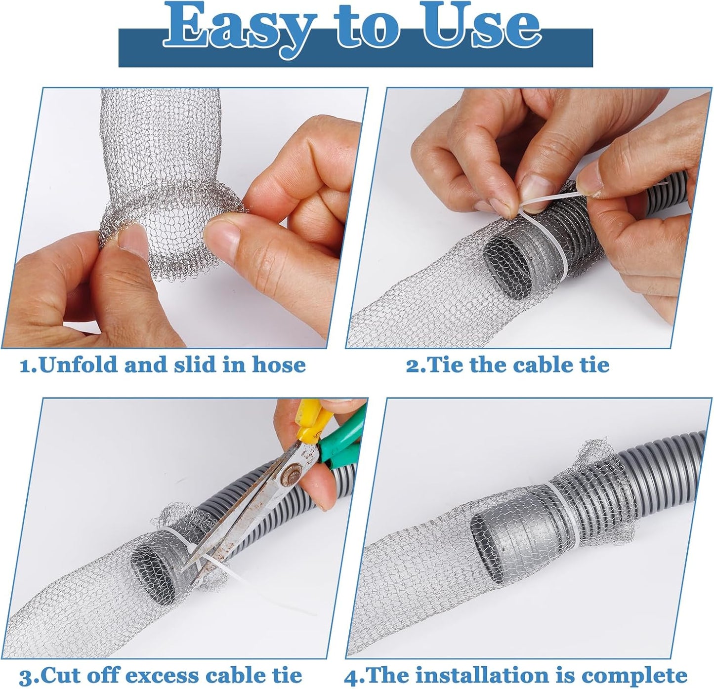 24 Pieces Stainless Steel Lint Traps for Washing Machine Hose,Rust-Proof Pet Lint Catcher Mesh