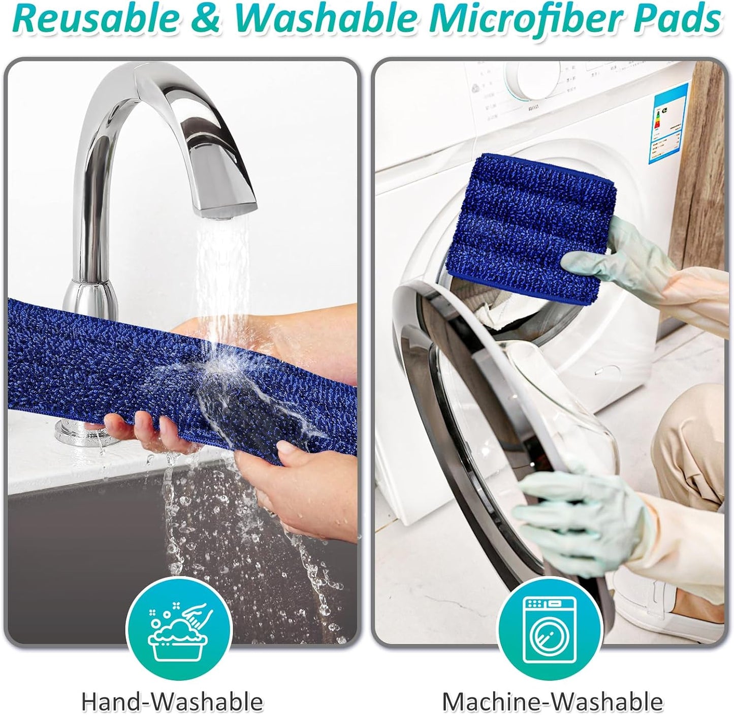 Spray Mops for Floor Cleaning, TRAV-ROUND Microfiber Wood Floor Mop with 3 Reusable Washable Pads