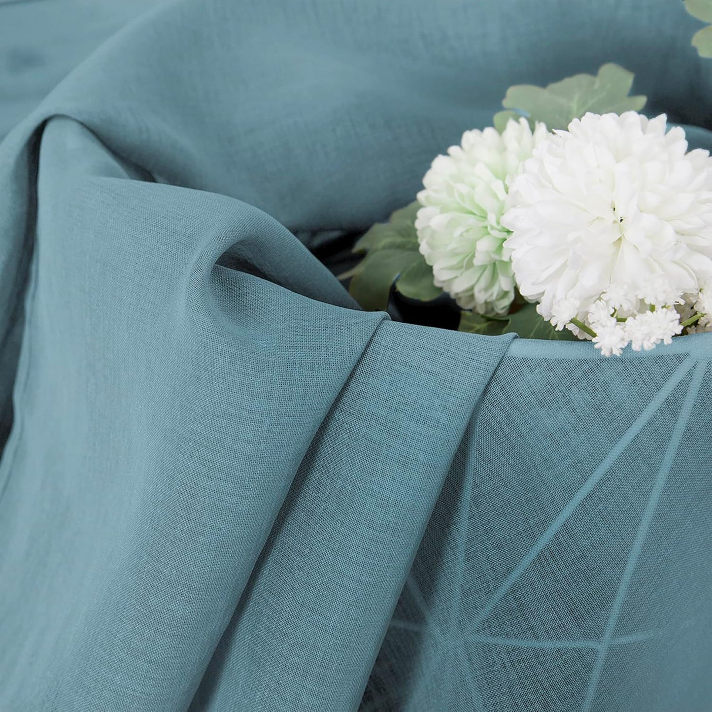 Tollpiz Short Sheer Tier Curtains Linen Textured Half Kitchen Curtain Sheers Light Filtering Rod