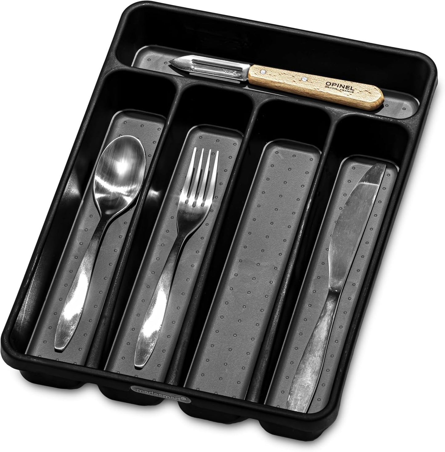 madesmart Classic Mini Silverware Tray Soft Grip, Non-Slip Kitchen Drawer, Multi-Purpose Home