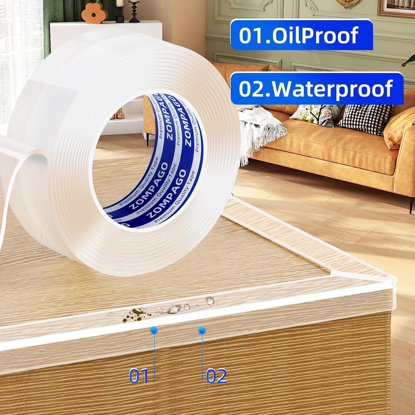 Clear Soft Corner Protectors for Furniture Strip,1.2in x9.84FT,Sharp Edge & Table Bumper,Window