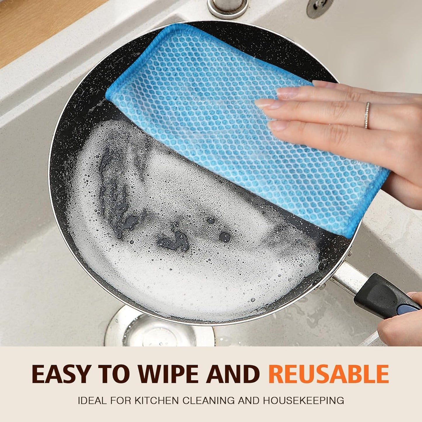 KinHwa Kitchen Washcloths for Dishes Absorbent Microfiber Dish Cloths Quick Dry Dish Rags with Poly